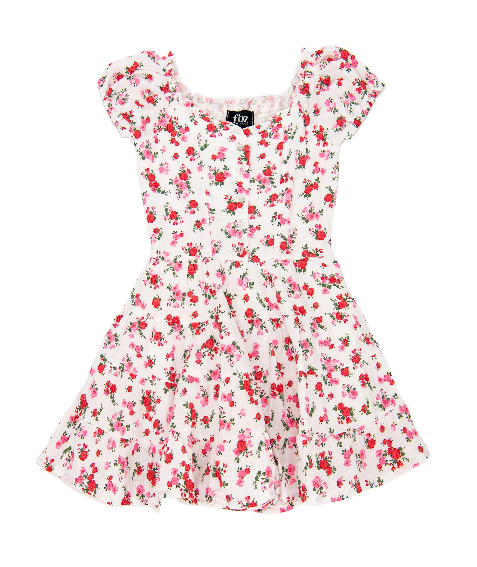 FBZ Girls Dara Red Short Sleeve Floral Dress - Image 5