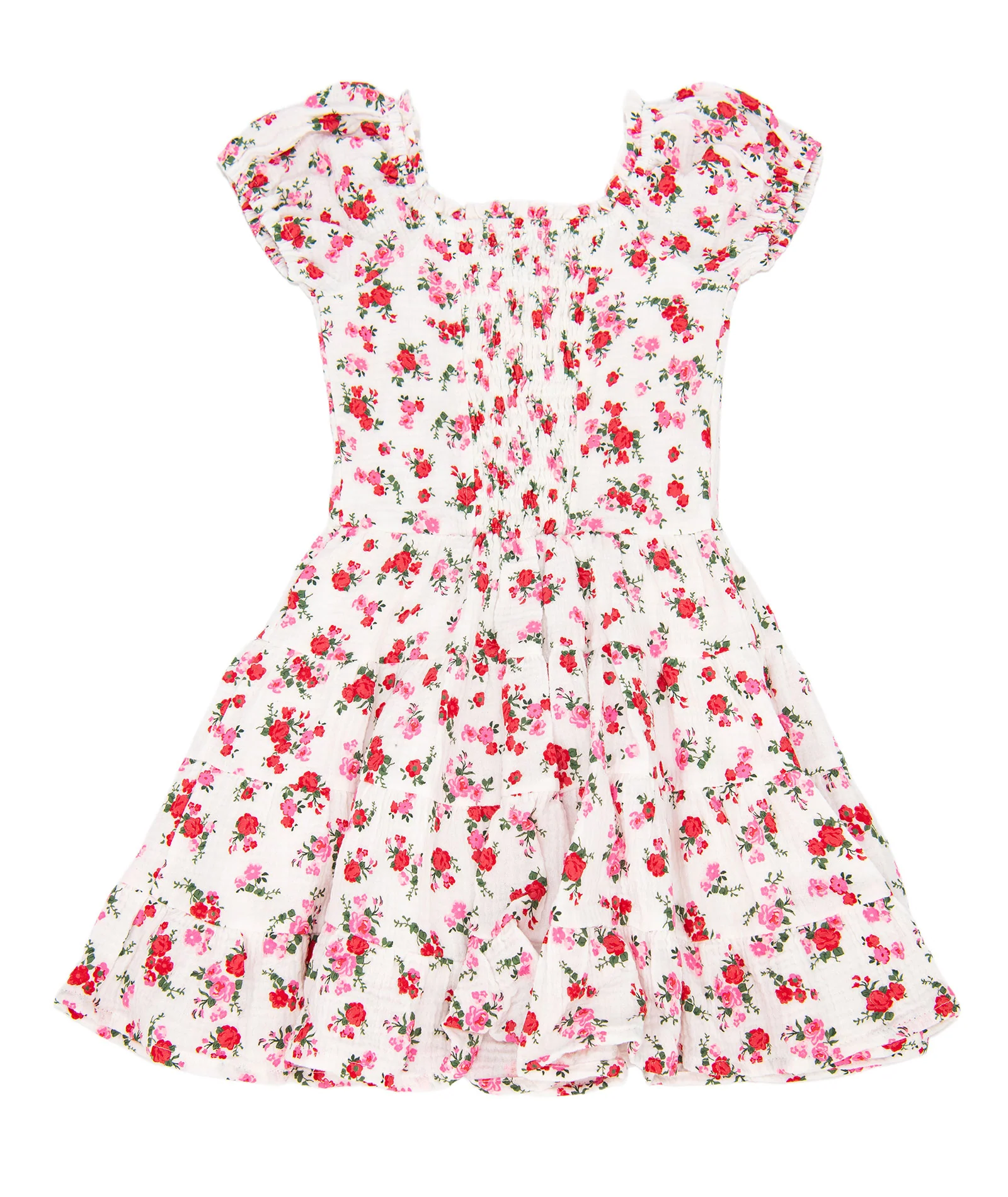 FBZ Girls Dara Red Short Sleeve Floral Dress - Image 6