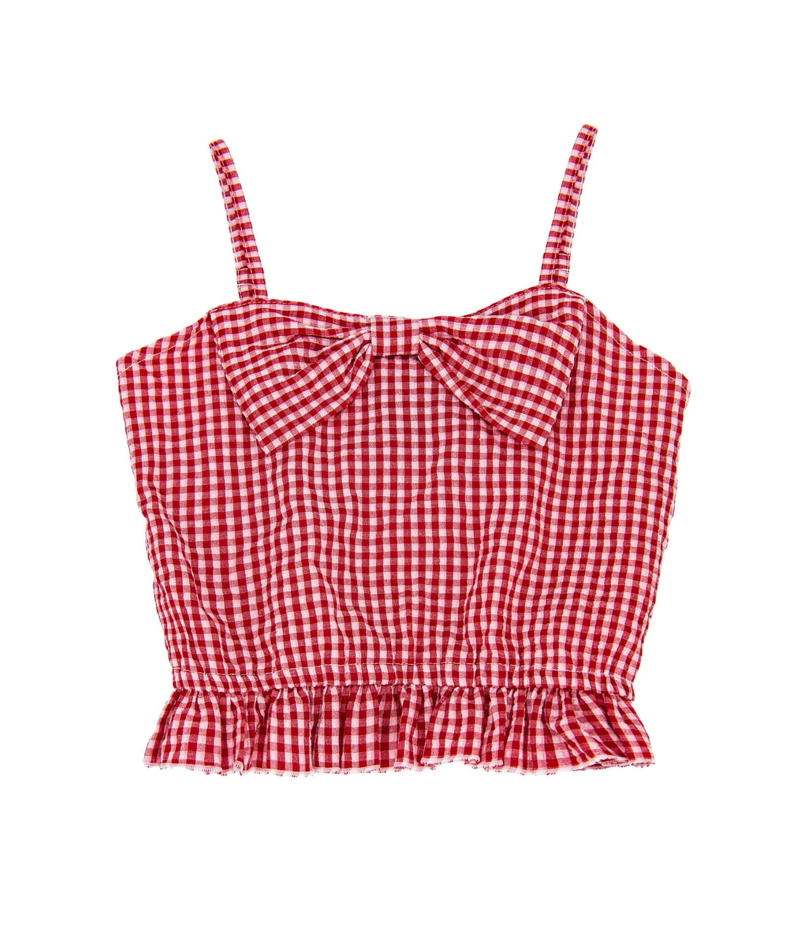 FBZ Girls Olivia Red Gingham Bow Top - Image 4