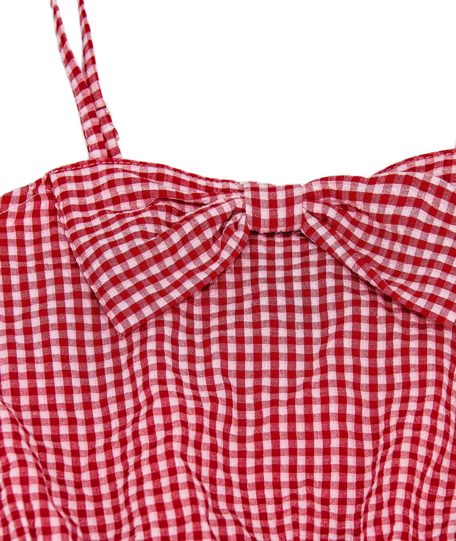 FBZ Girls Olivia Red Gingham Bow Top - Image 6