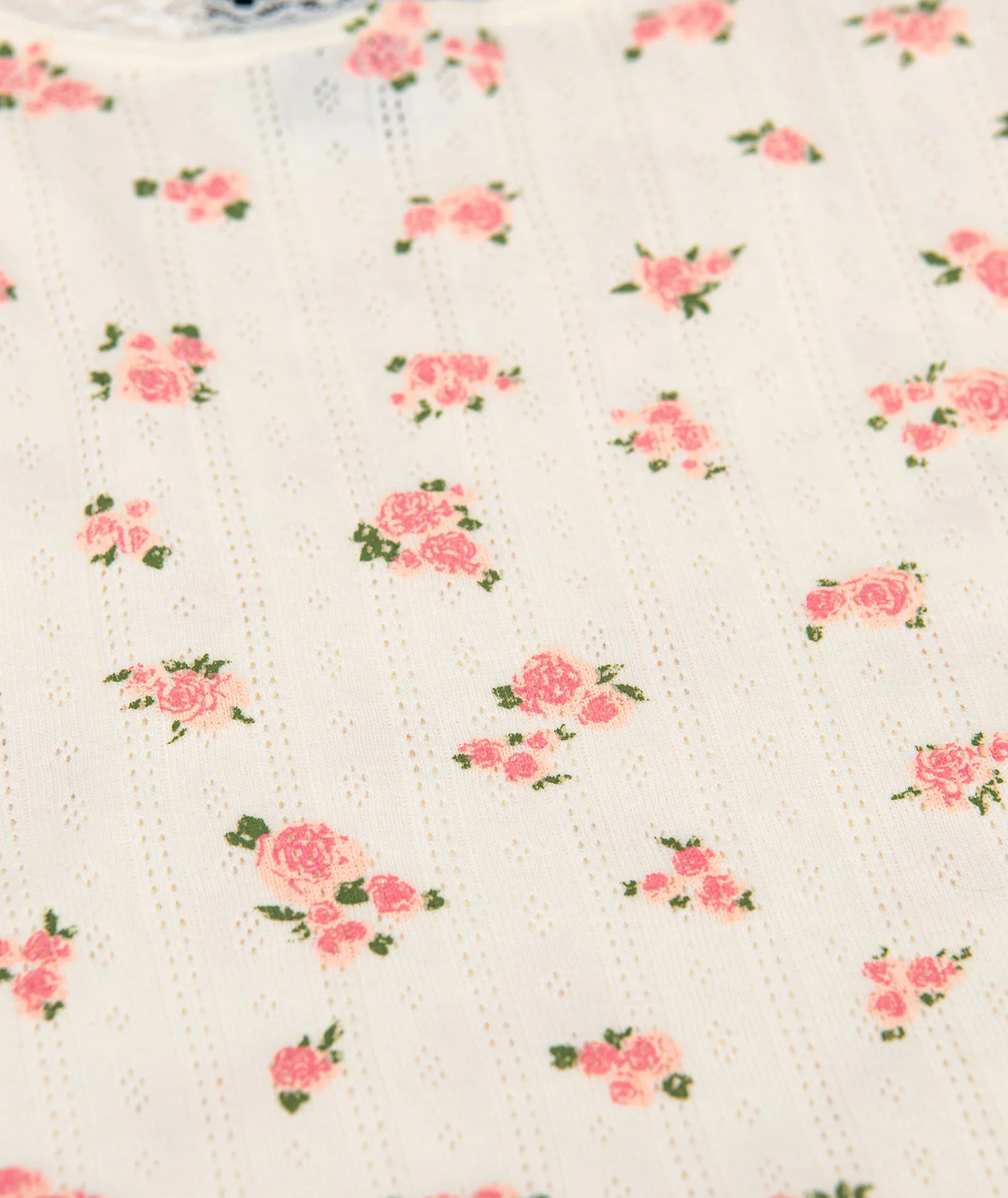 FBZ Girls Mae Peach Floral Pointelle Tank - Image 2