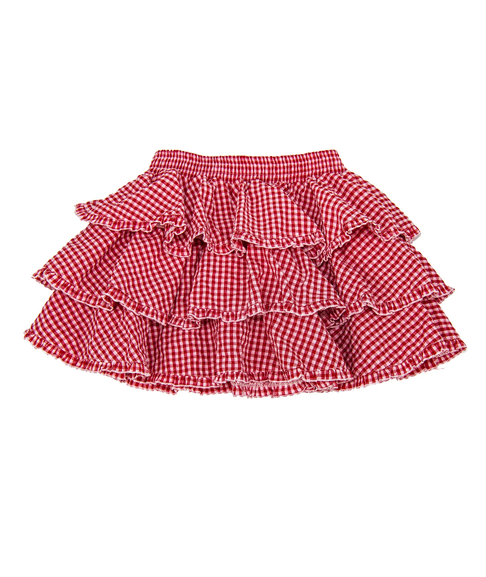 FBZ Girls Olivia Red Gingham 3 Layer Skirt - Image 4