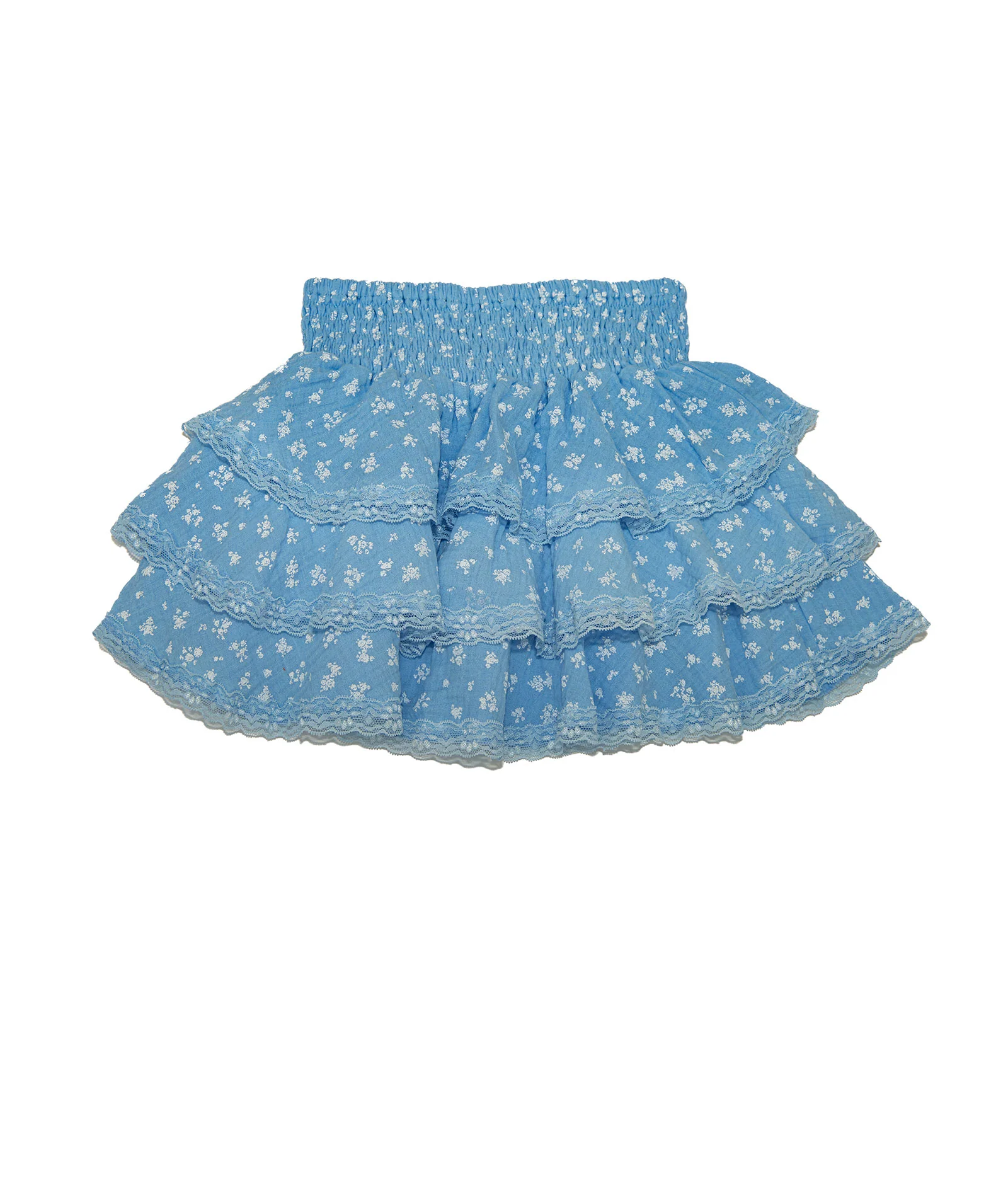 FBZ Girls Ravello Blue Floral Lace Skirt - Image 5
