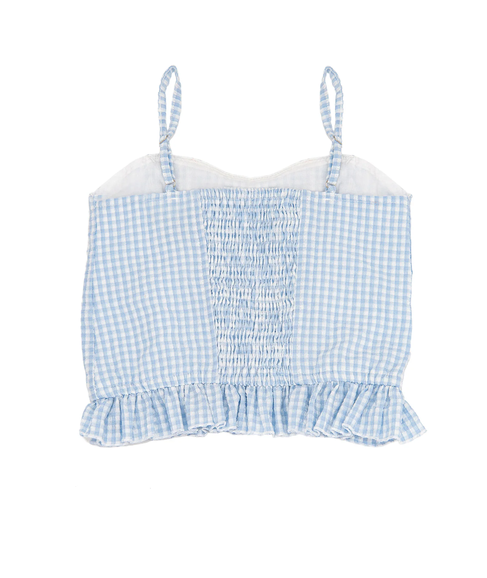 FBZ Girls Saylor Blue Gingham Bow Top - Image 6