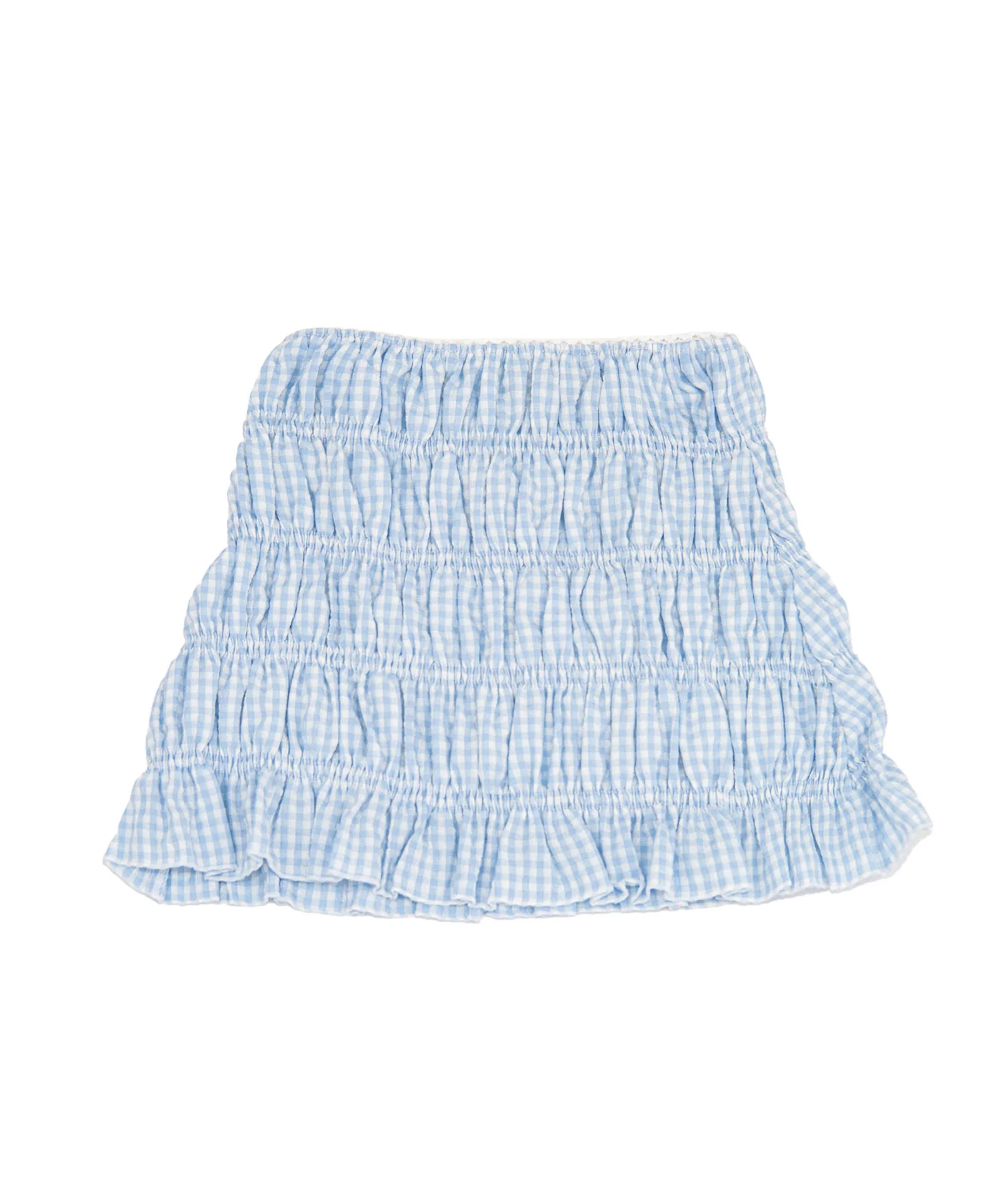 FBZ Girls Saylor Blue Gingham Scrunch Skirt - Image 5