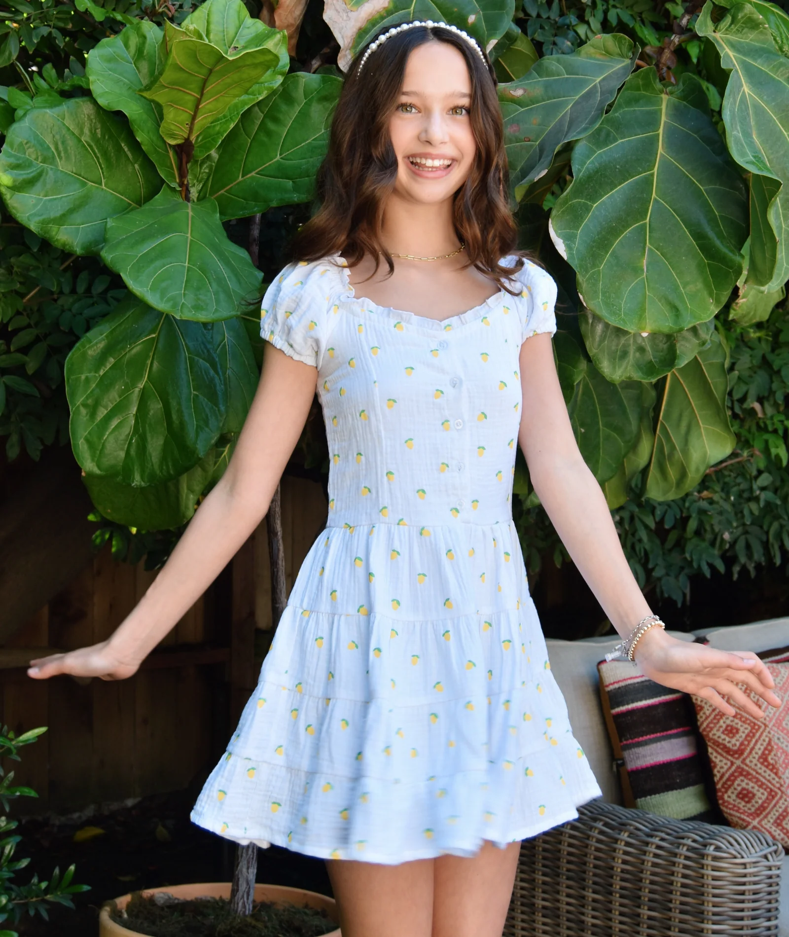 FBZ Girls Sorrento Lemon Dress - Image 3
