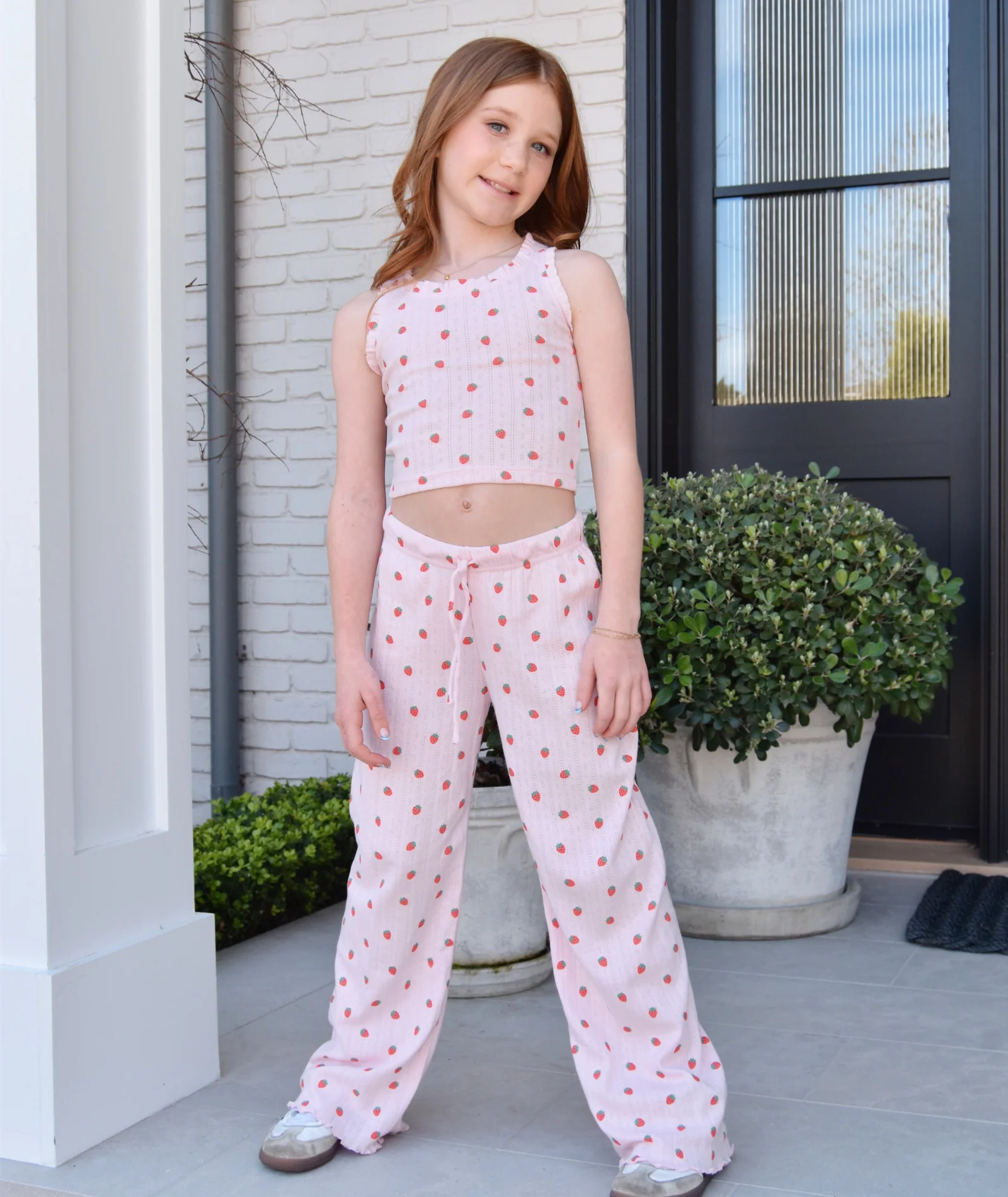 FBZ Girls Strawberry Pointelle Lounge Pant - Image 2