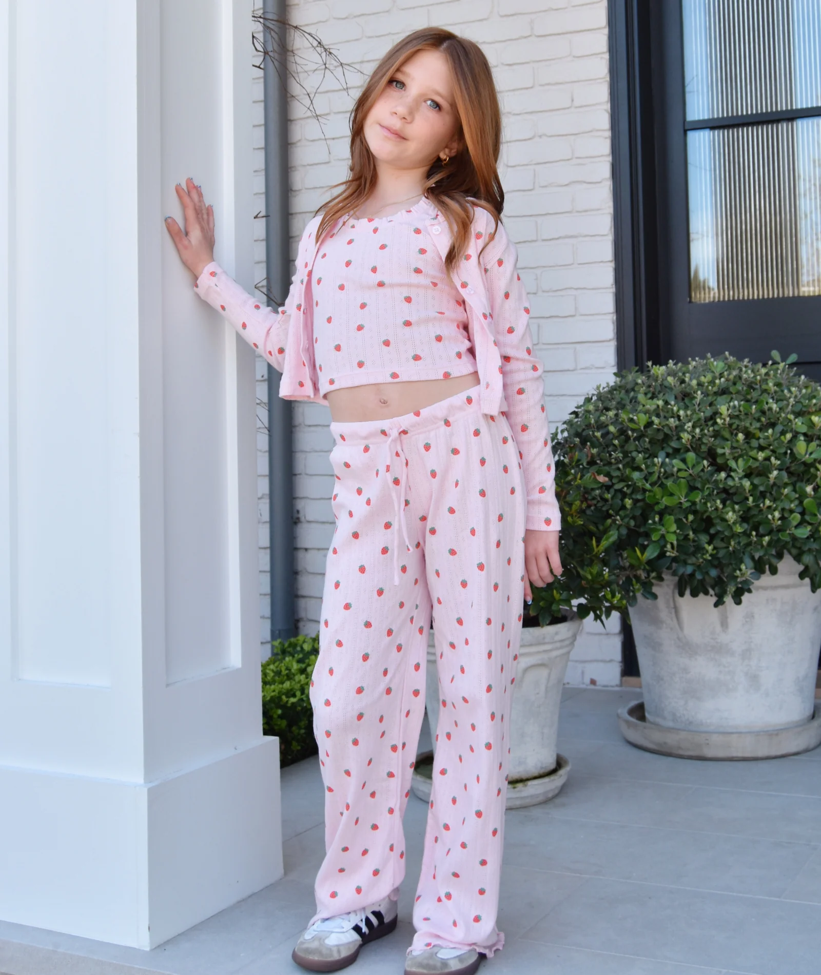 FBZ Girls Strawberry Pointelle Lounge Pant - Image 3