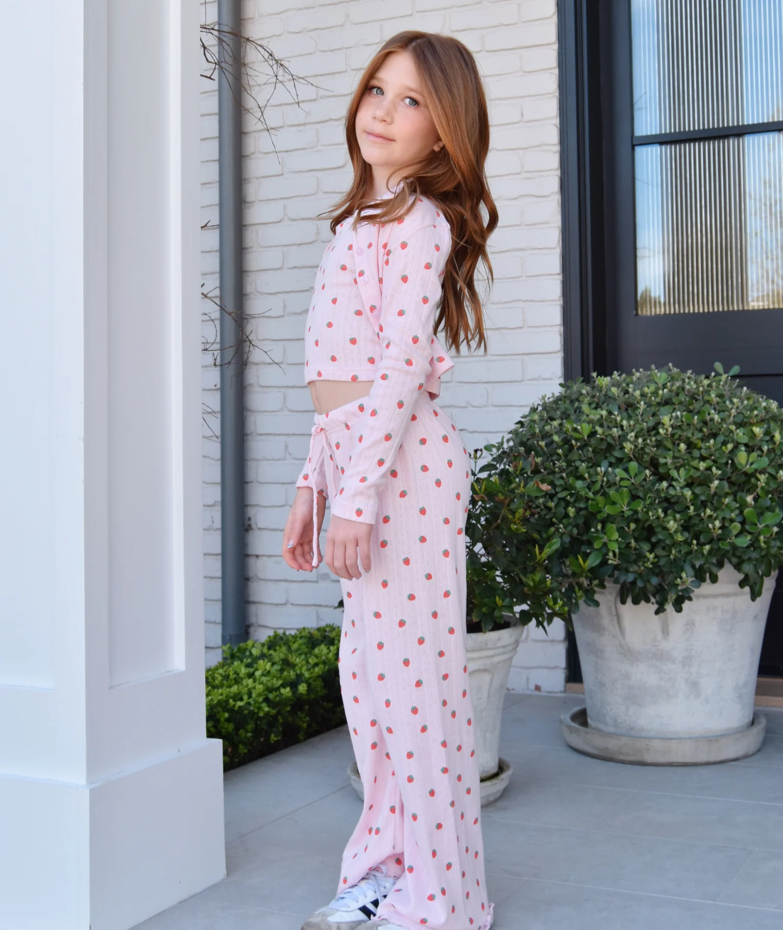 FBZ Girls Strawberry Pointelle Lounge Pant - Image 4