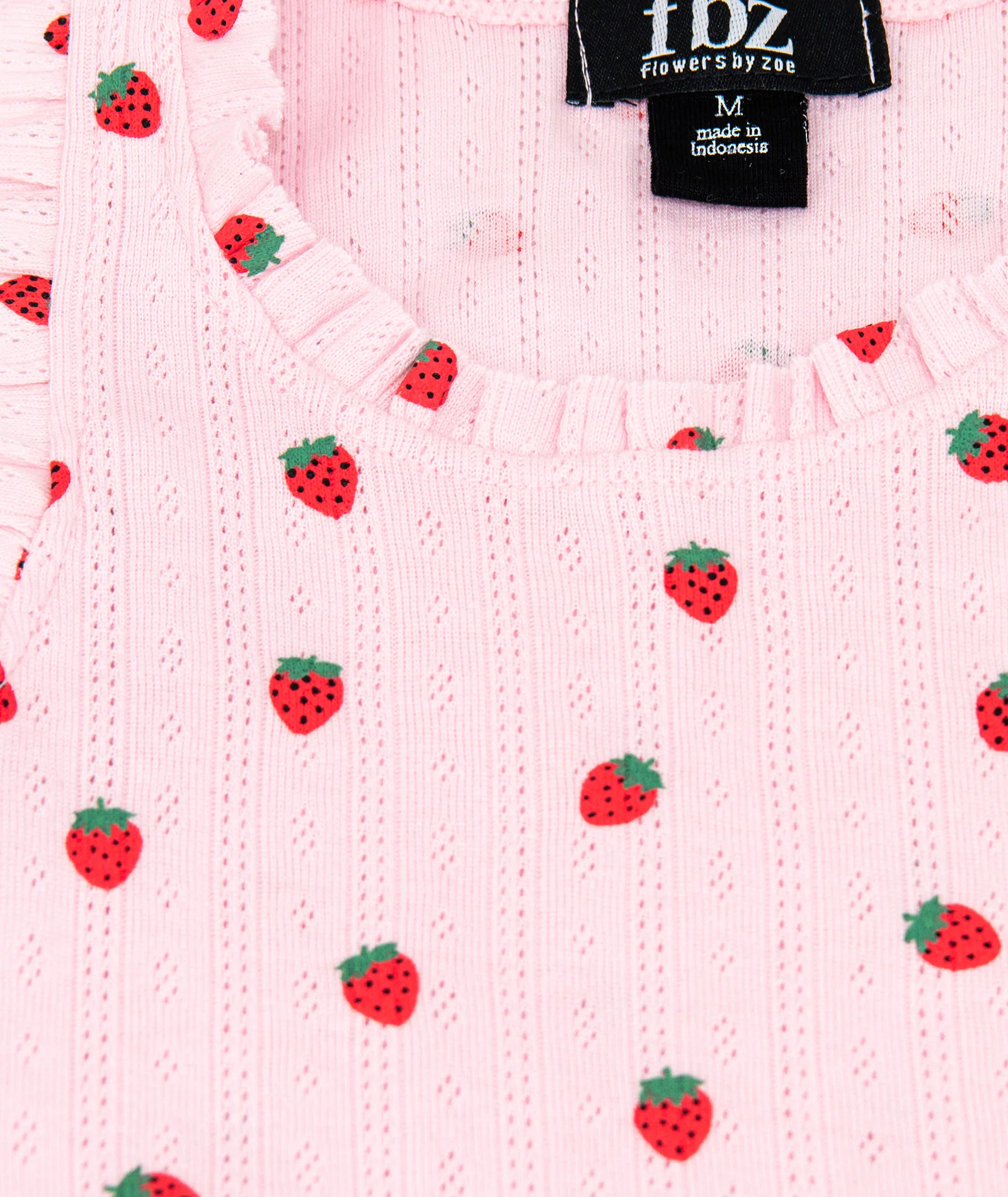 FBZ Girls Strawberry Pointelle Ruffle Tank - Image 5