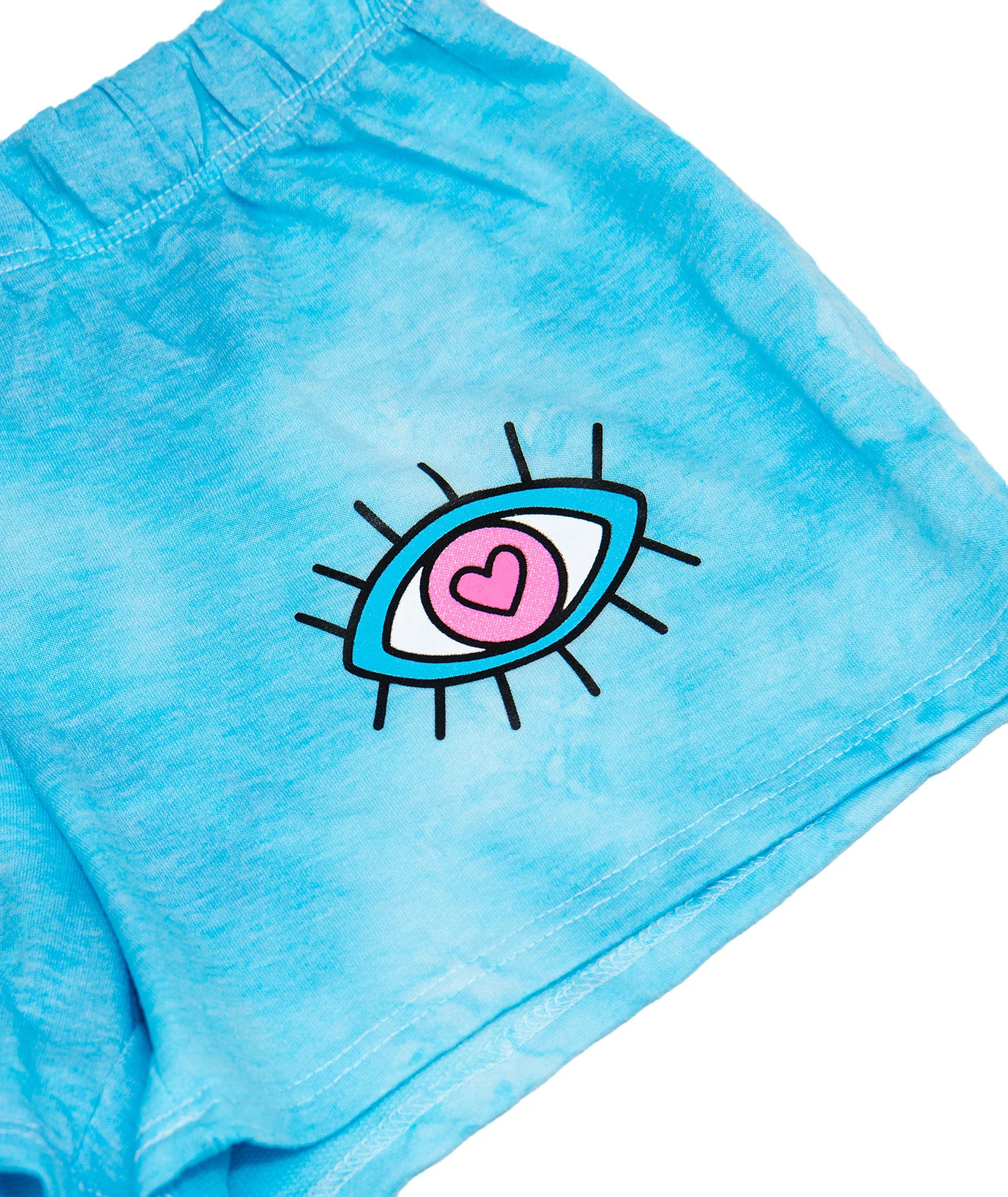Firehouse Girls Evil Eye Aqua Cloud Fleece Shorts - Image 2