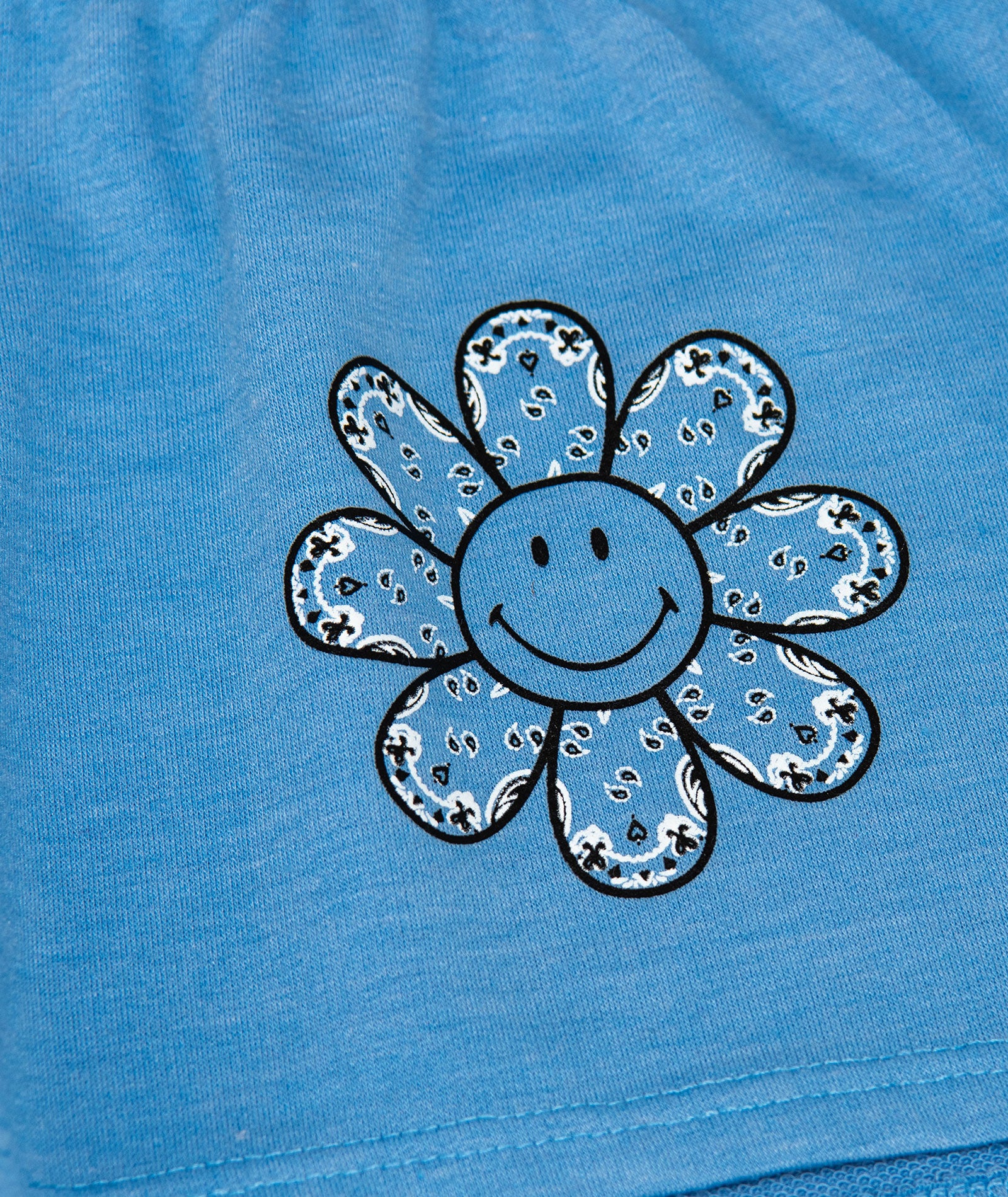 Firehouse Girls Ice Blue Bandana Flower Fleece Shorts - Image 2