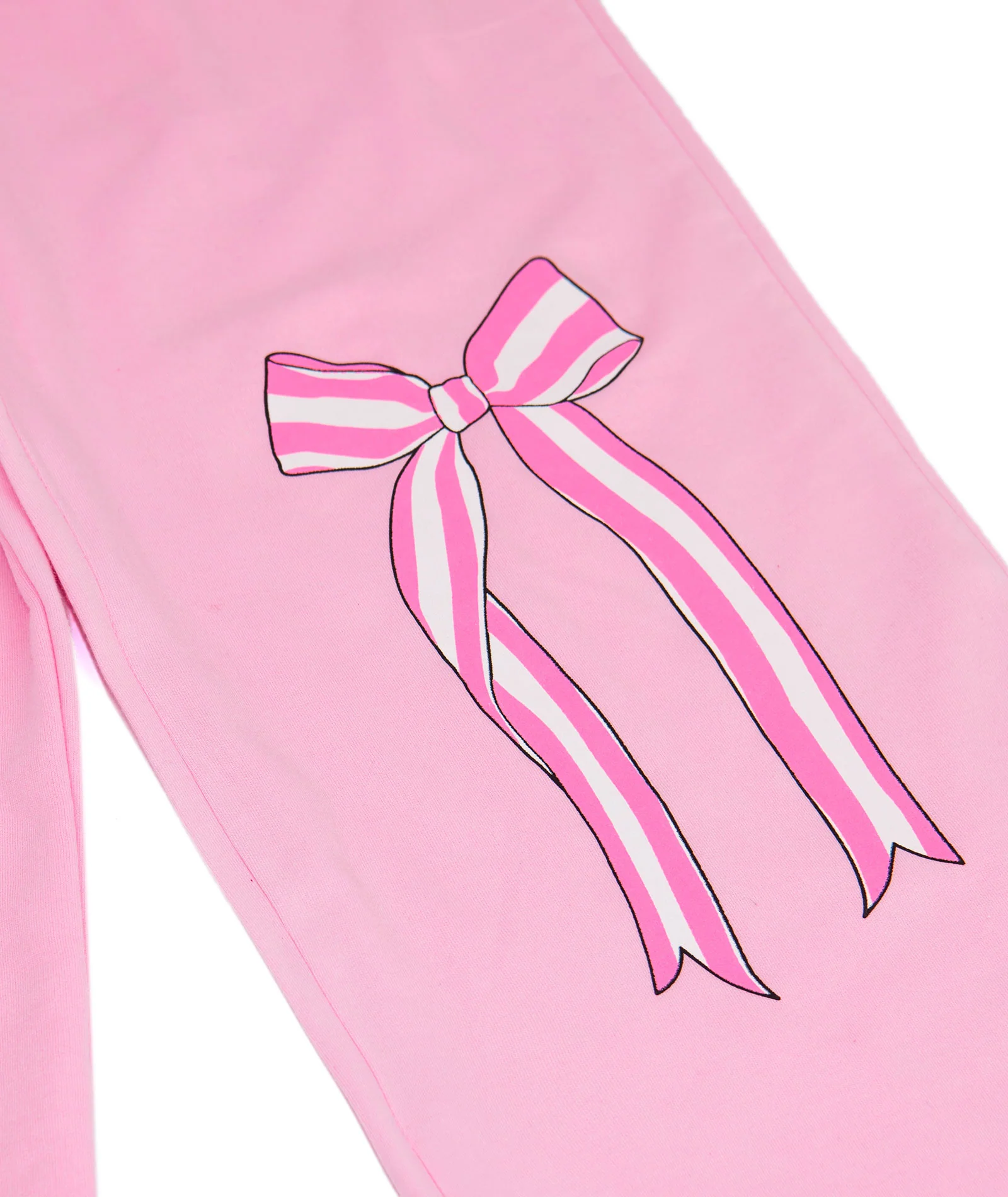 Firehouse Girls Ice Pink Stripe Bow Wide Leg Sweatpants - Image 2