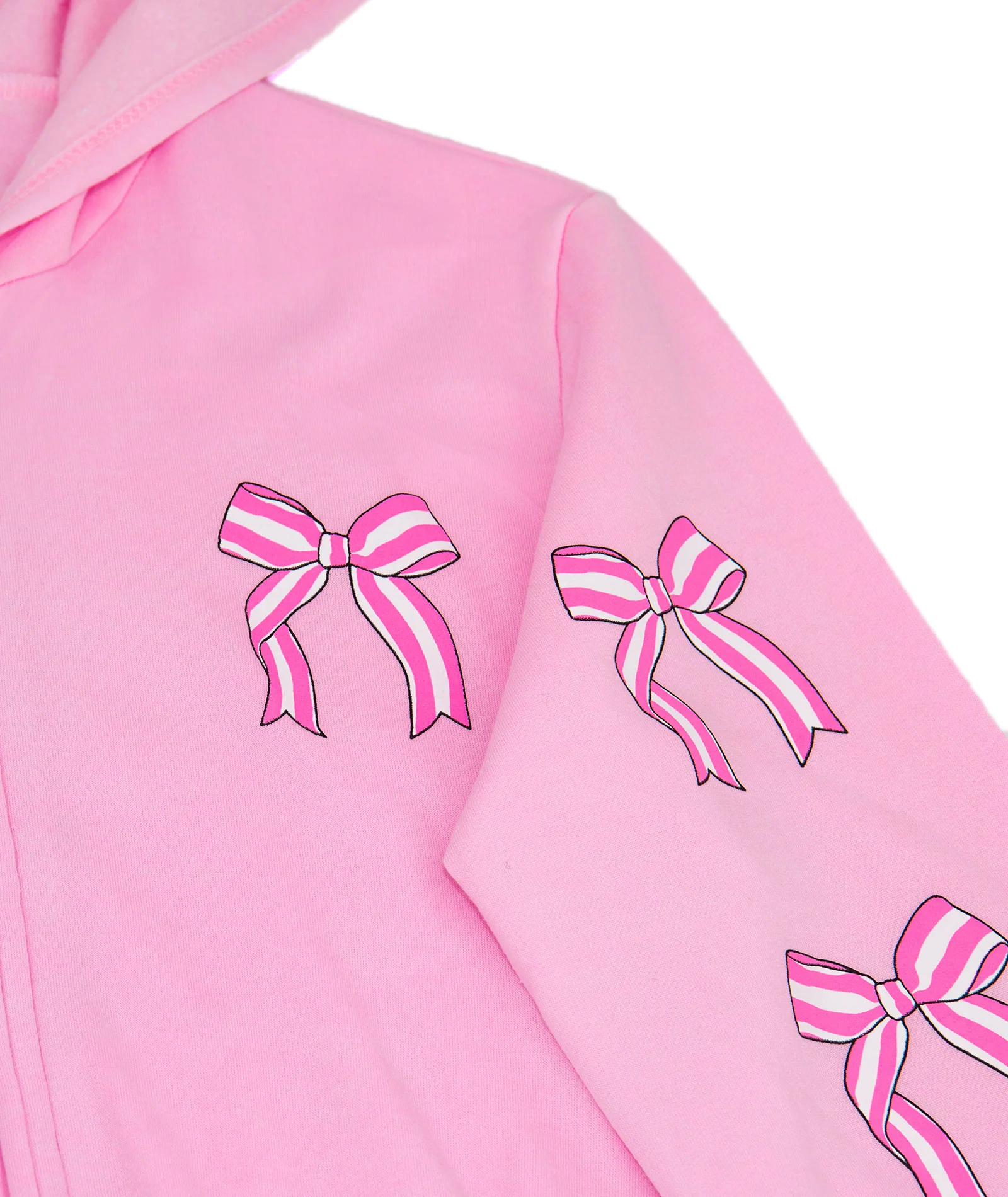 Firehouse Girls Ice Pink Stripe Bow Zip Hoodie - Image 2