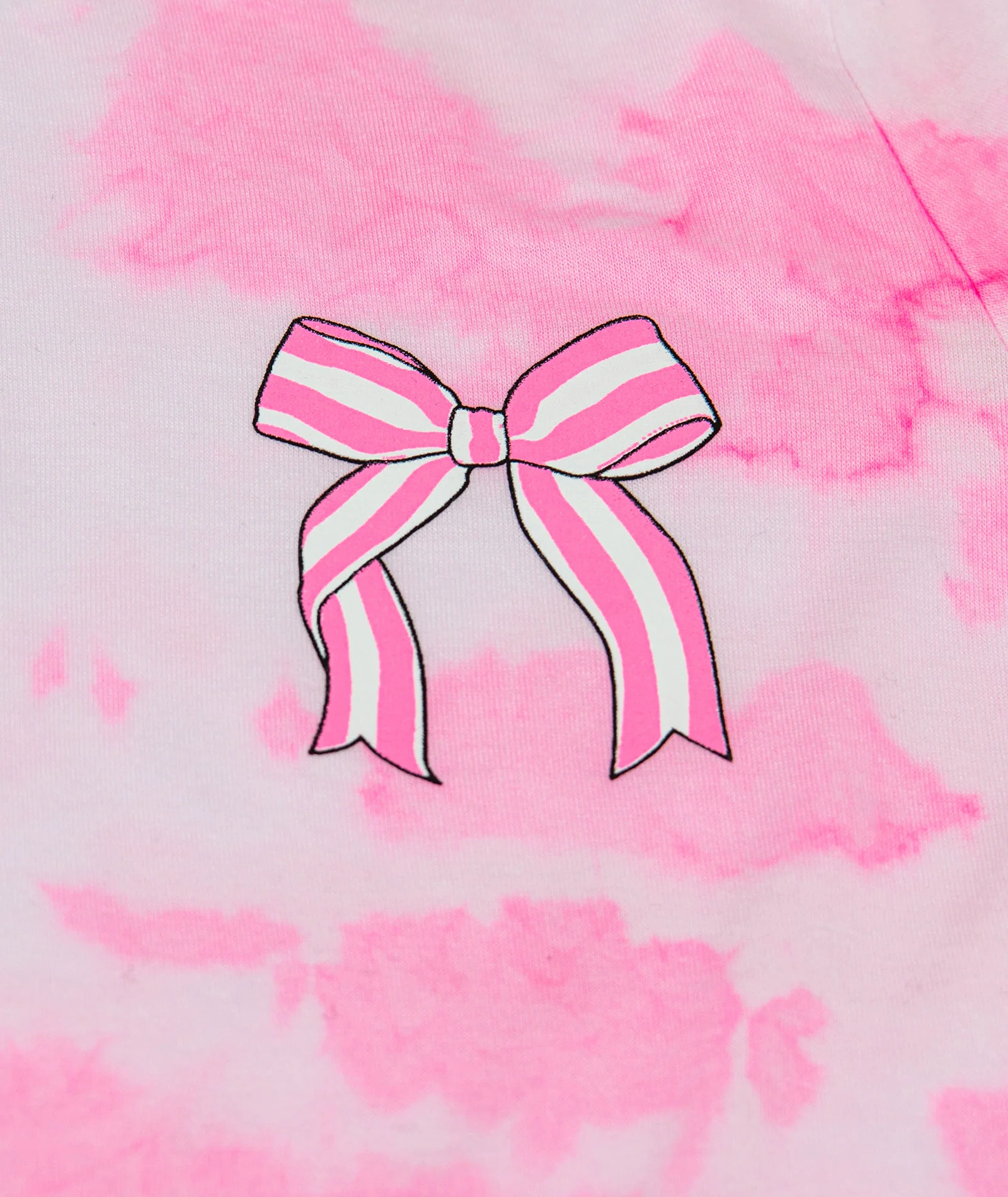 Firehouse Girls Neon Pink Cloud Stripe Bow Tee - Image 2