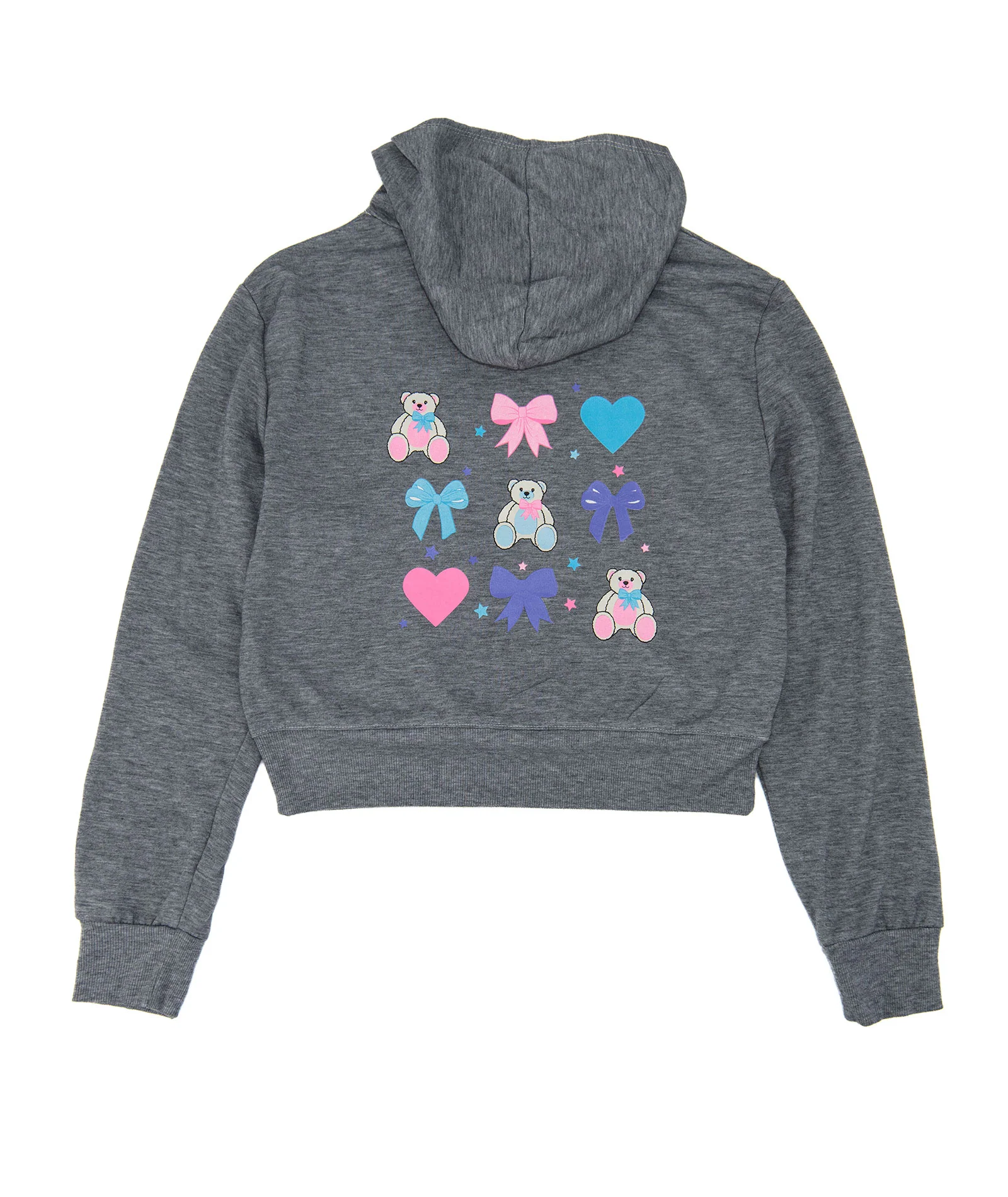Firehouse Girls Tate Teddy Bow Pocket Hoodie Heather Grey - Image 2