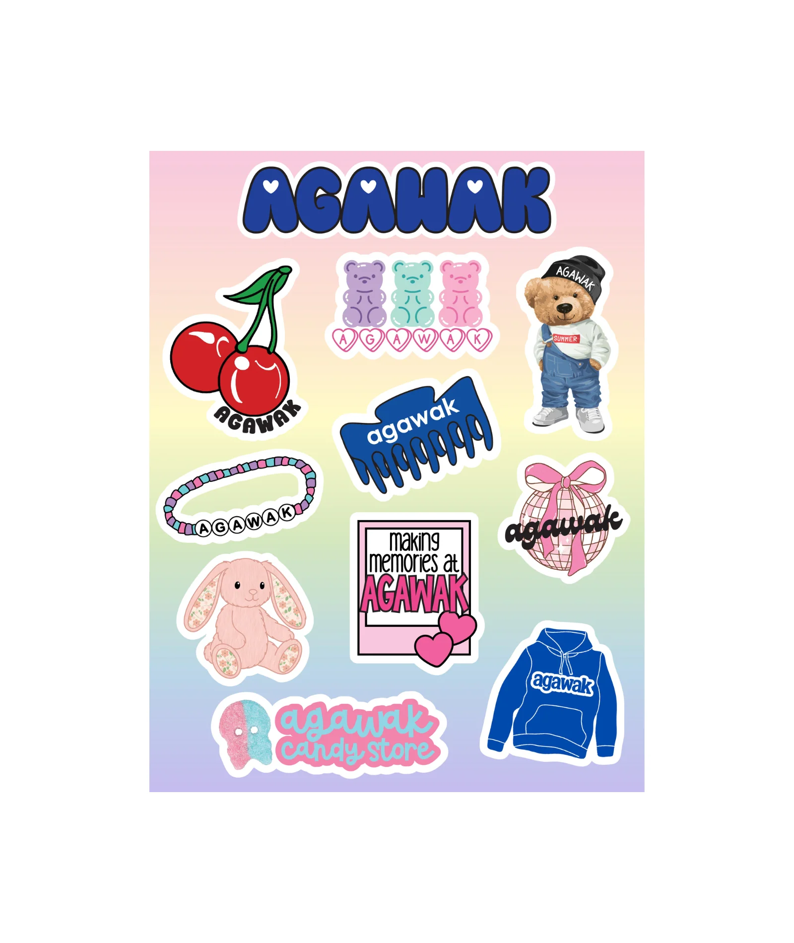 Frankie's Exclusives Cutie Camp Name Vinyl Sticker Set of 12 - Image 2