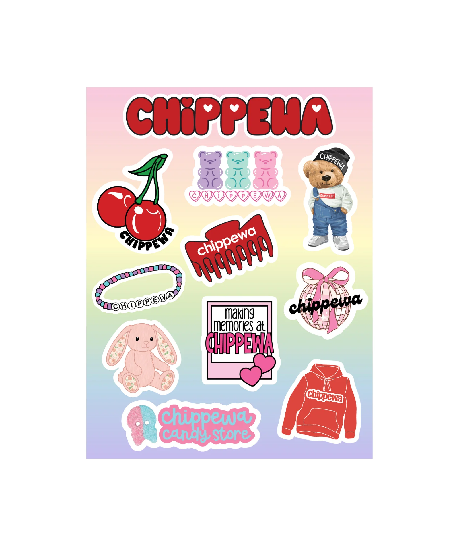 Frankie's Exclusives Cutie Camp Name Vinyl Sticker Set of 12 - Image 3