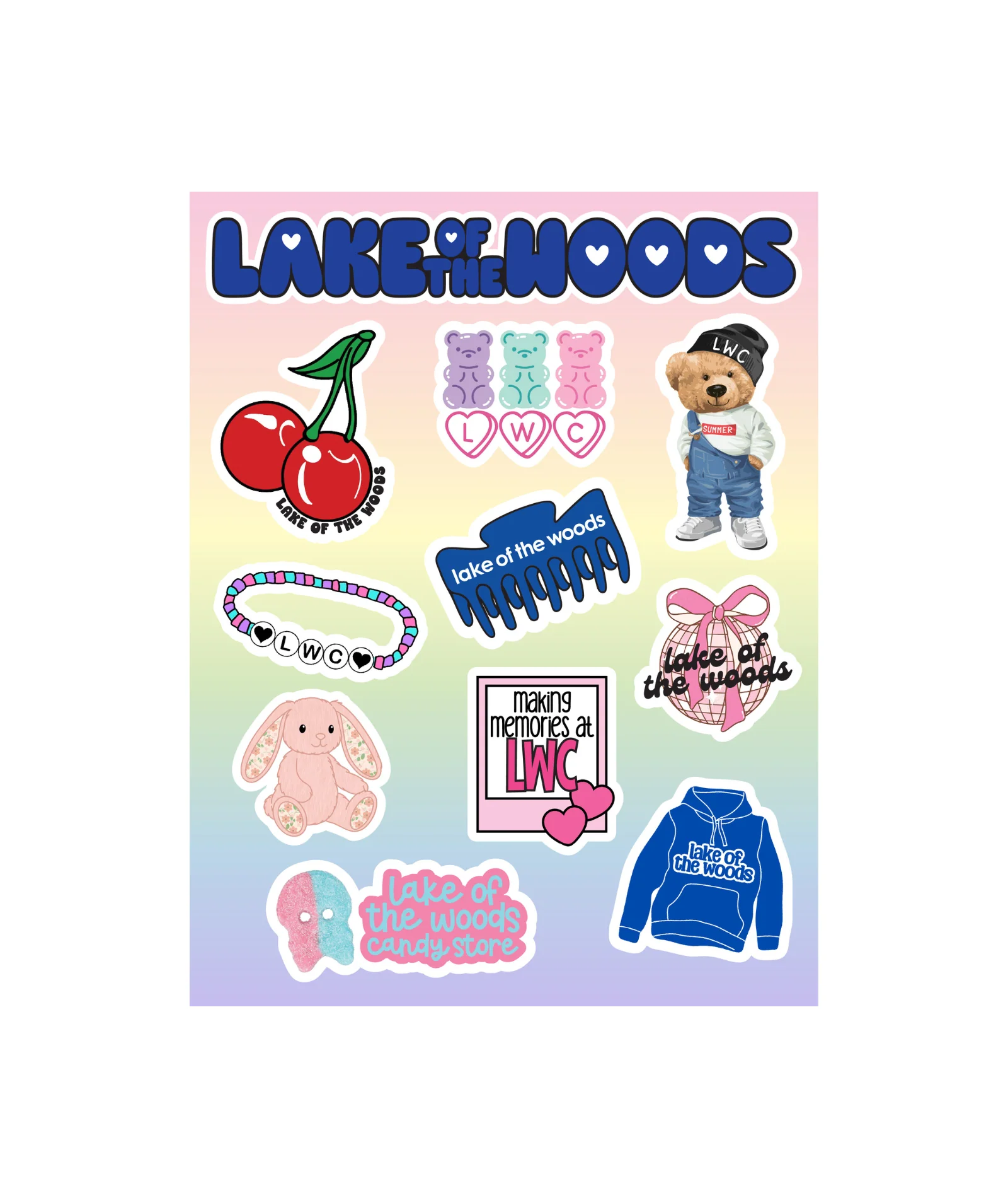 Frankie's Exclusives Cutie Camp Name Vinyl Sticker Set of 12 - Image 4