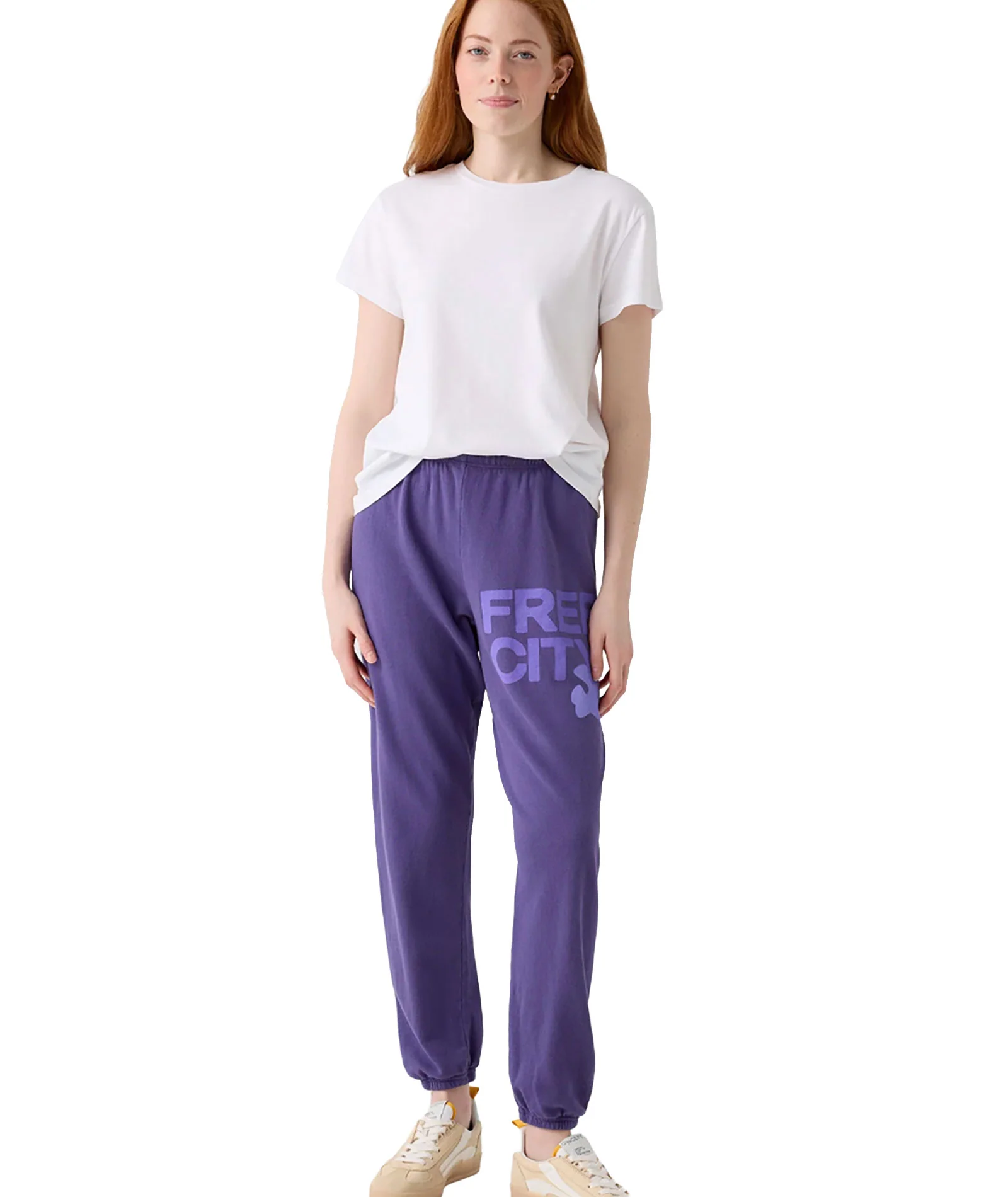 FREECITY Women Large Sweatpants Purple Bushes - Image 2