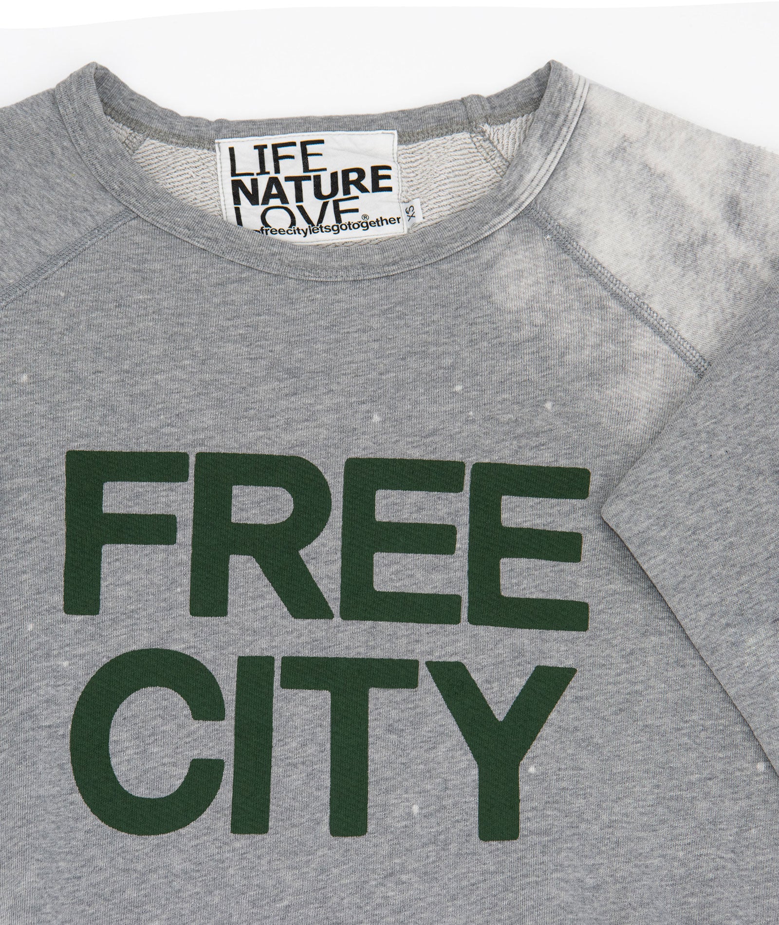 FREECITY Women Logo Bleachout Sweatshirt Heather Surplus - Image 3