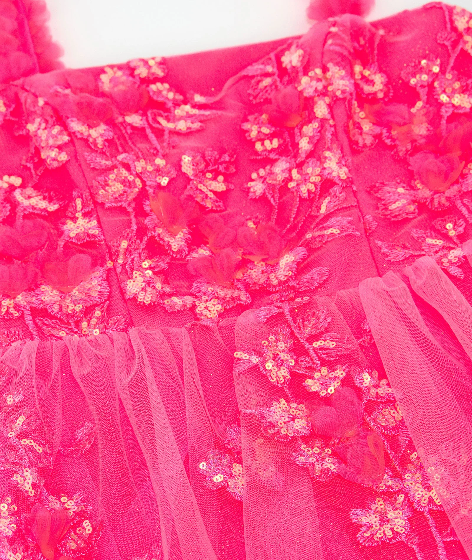 Jovani Girls Edie Flower Strap Hot Pink Party Dress - Image 3
