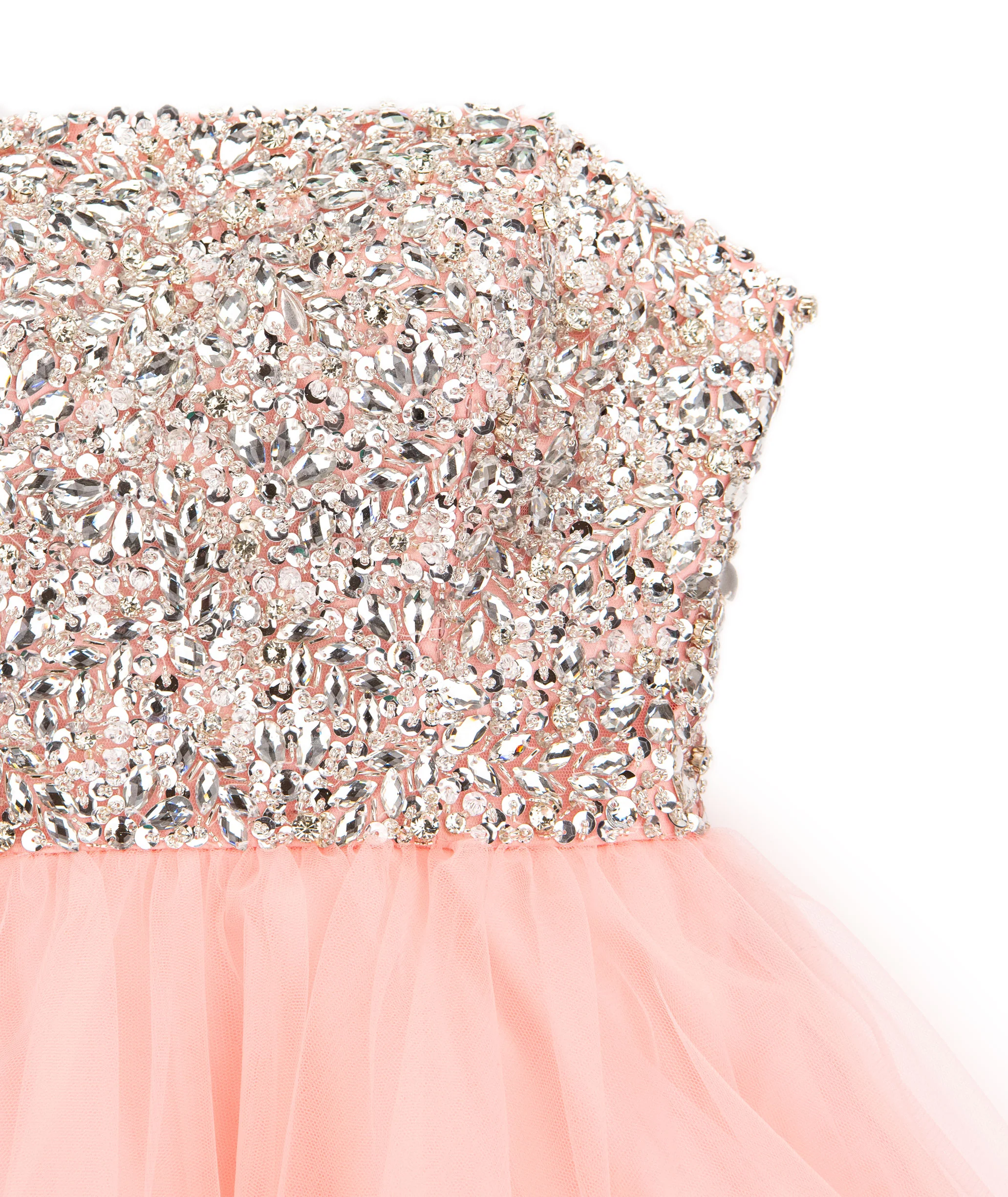 Jovani Juniors Ulla Crystal Tulle Dress Blush - Image 3