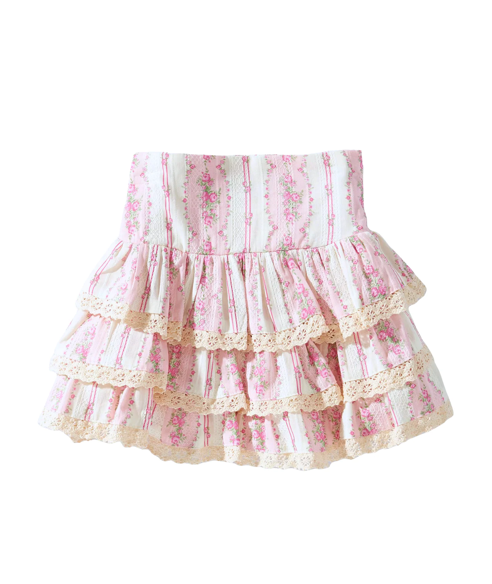Katie J NYC Girls Baby Pink Cottage Stripe Melody Skirt - Image 4