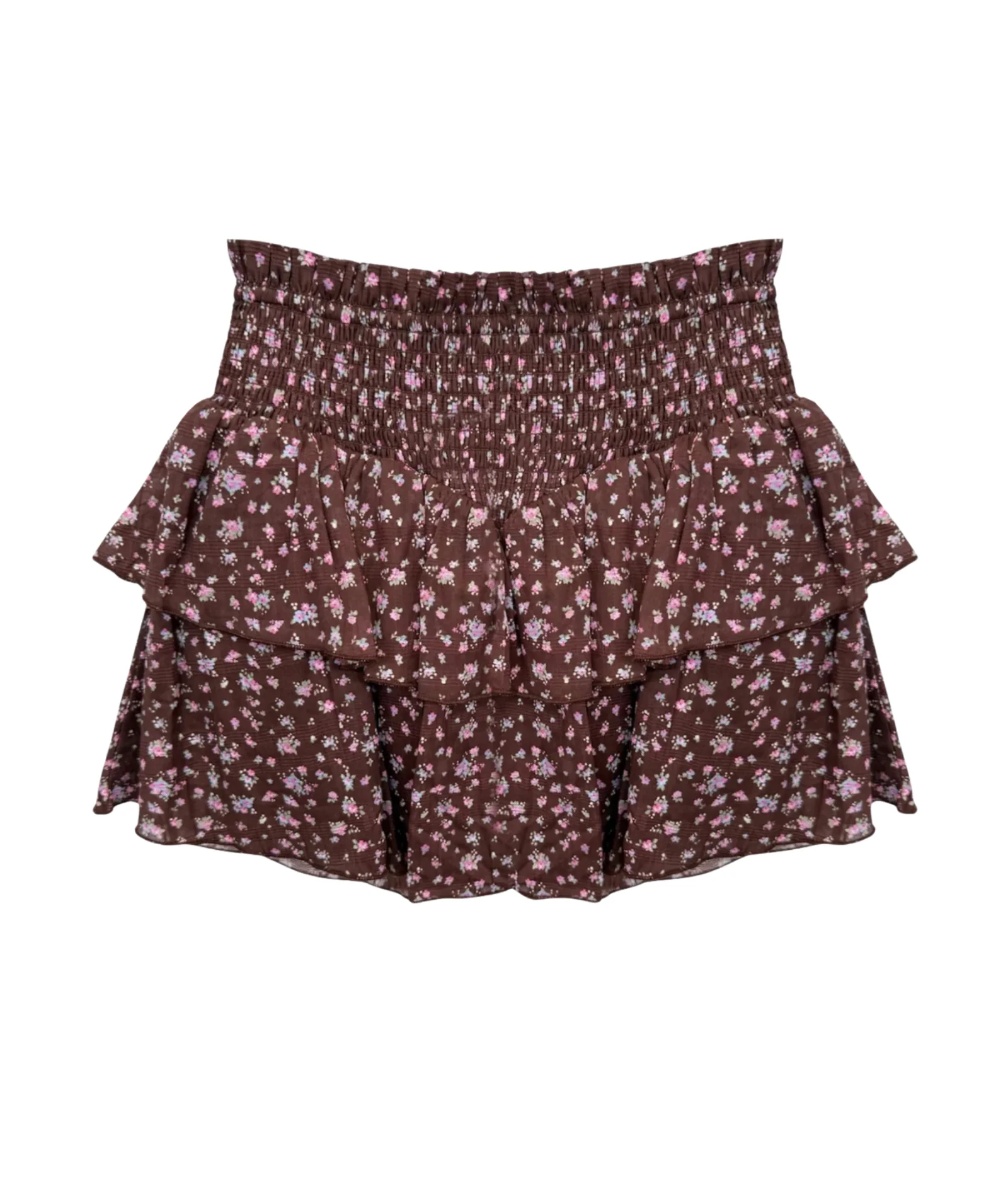 Katie J NYC Girls Chocolate Floral Brooke Skirt - Image 3
