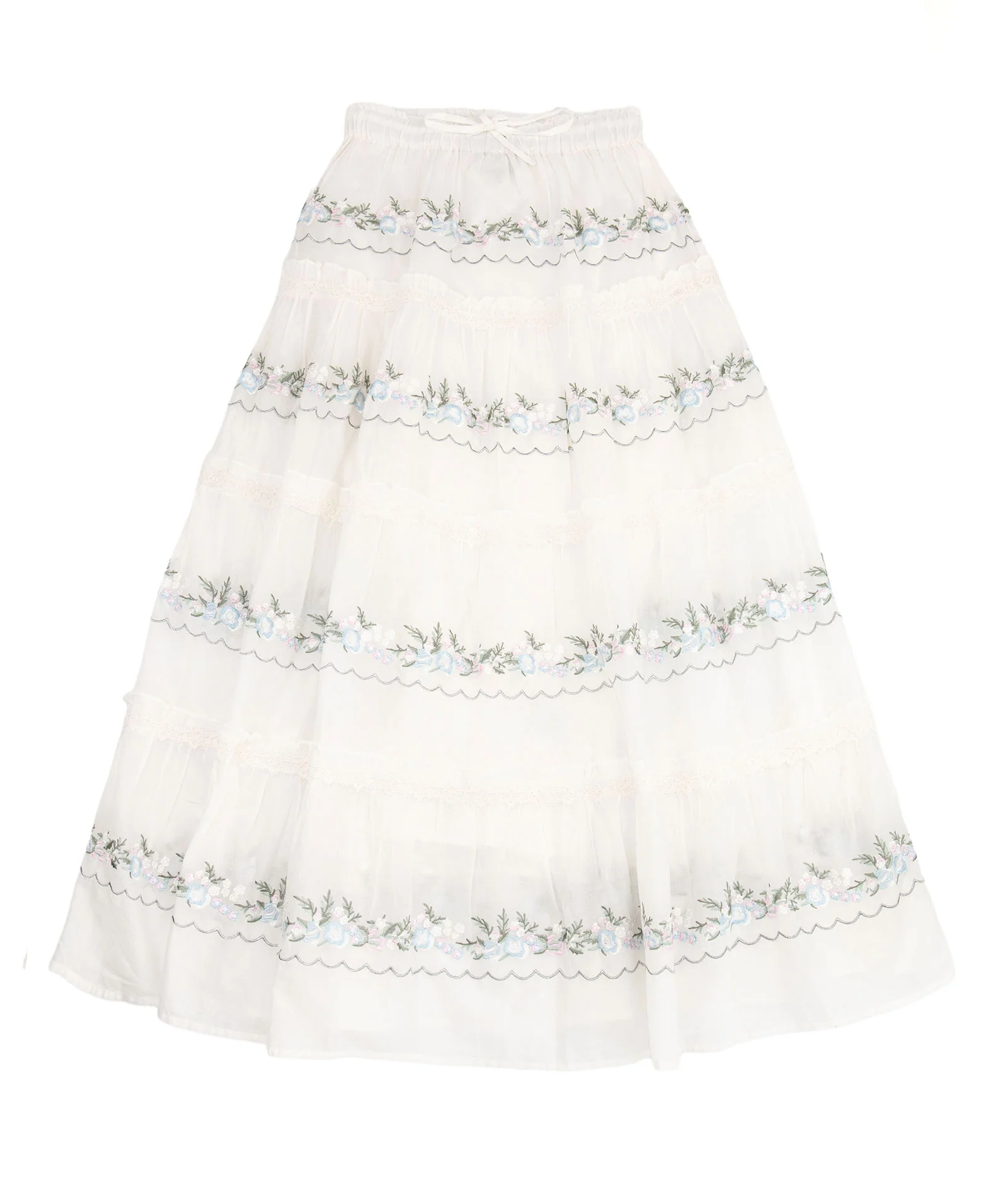 Katie J NYC Juniors Cream/Silver Lurex Allegra Maxi Skirt - Image 5