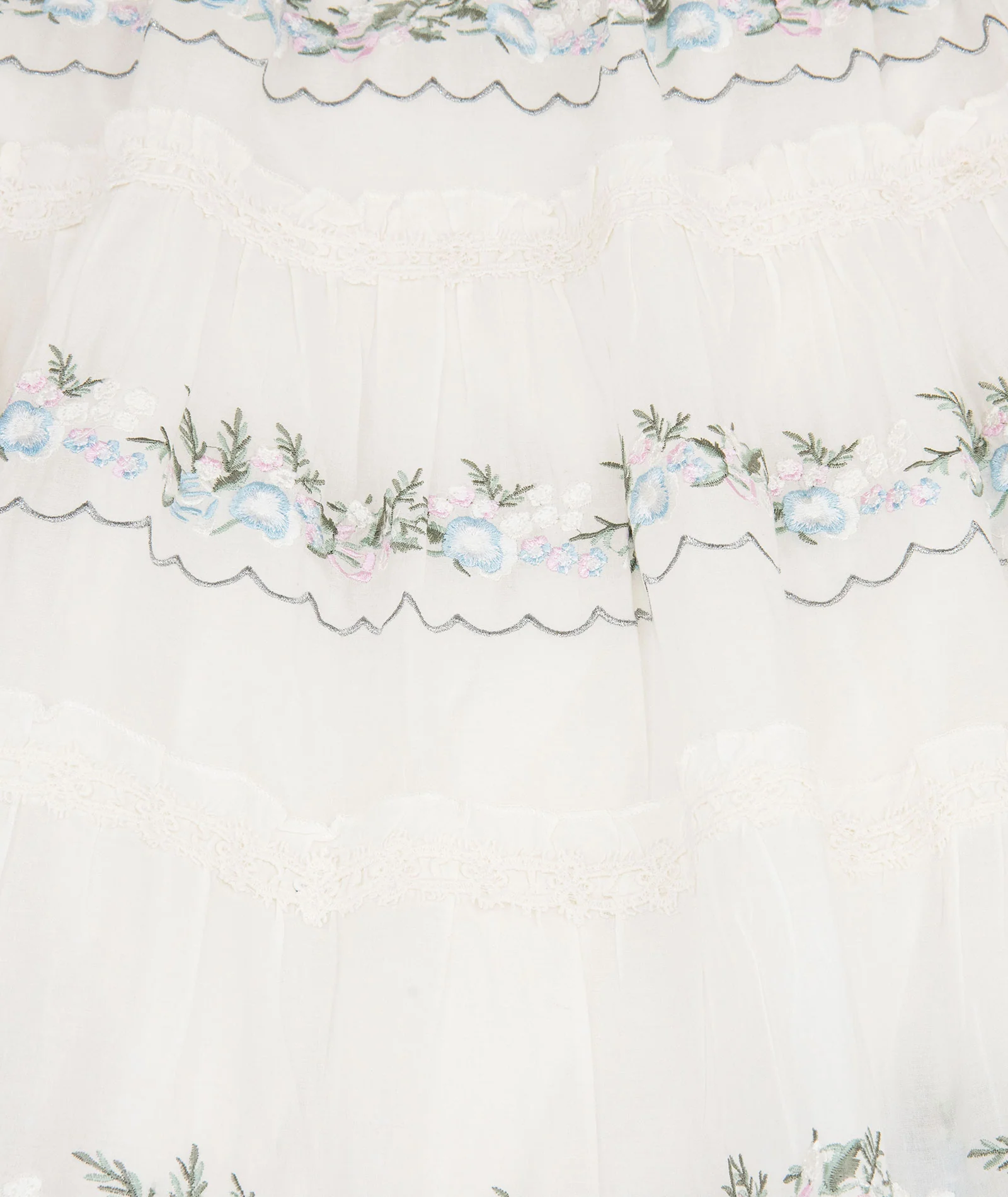 Katie J NYC Juniors Cream/Silver Lurex Allegra Maxi Skirt - Image 6