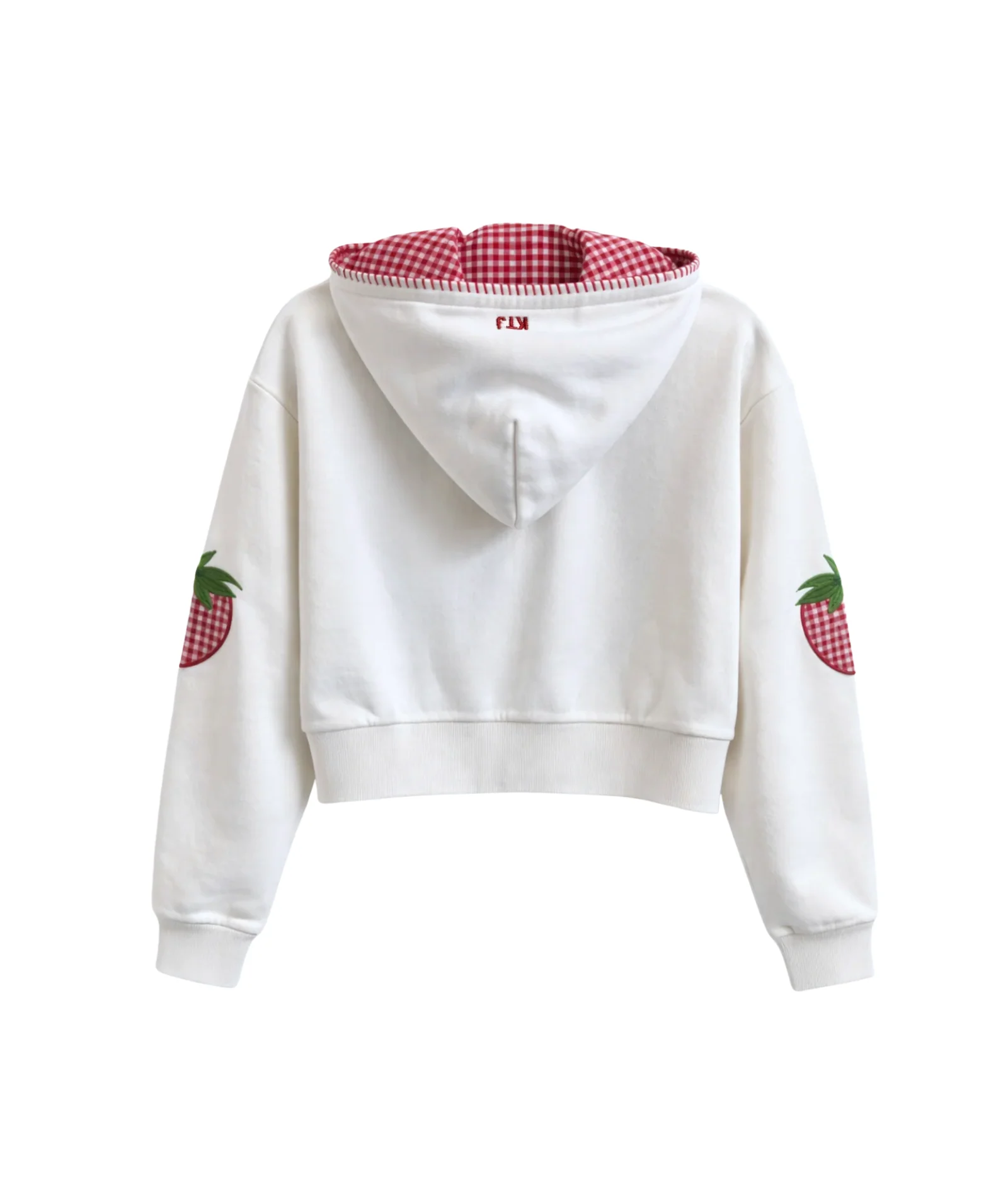 Katie J NYC Girls Leah Strawberry Crop Zip Hoodie - Image 2