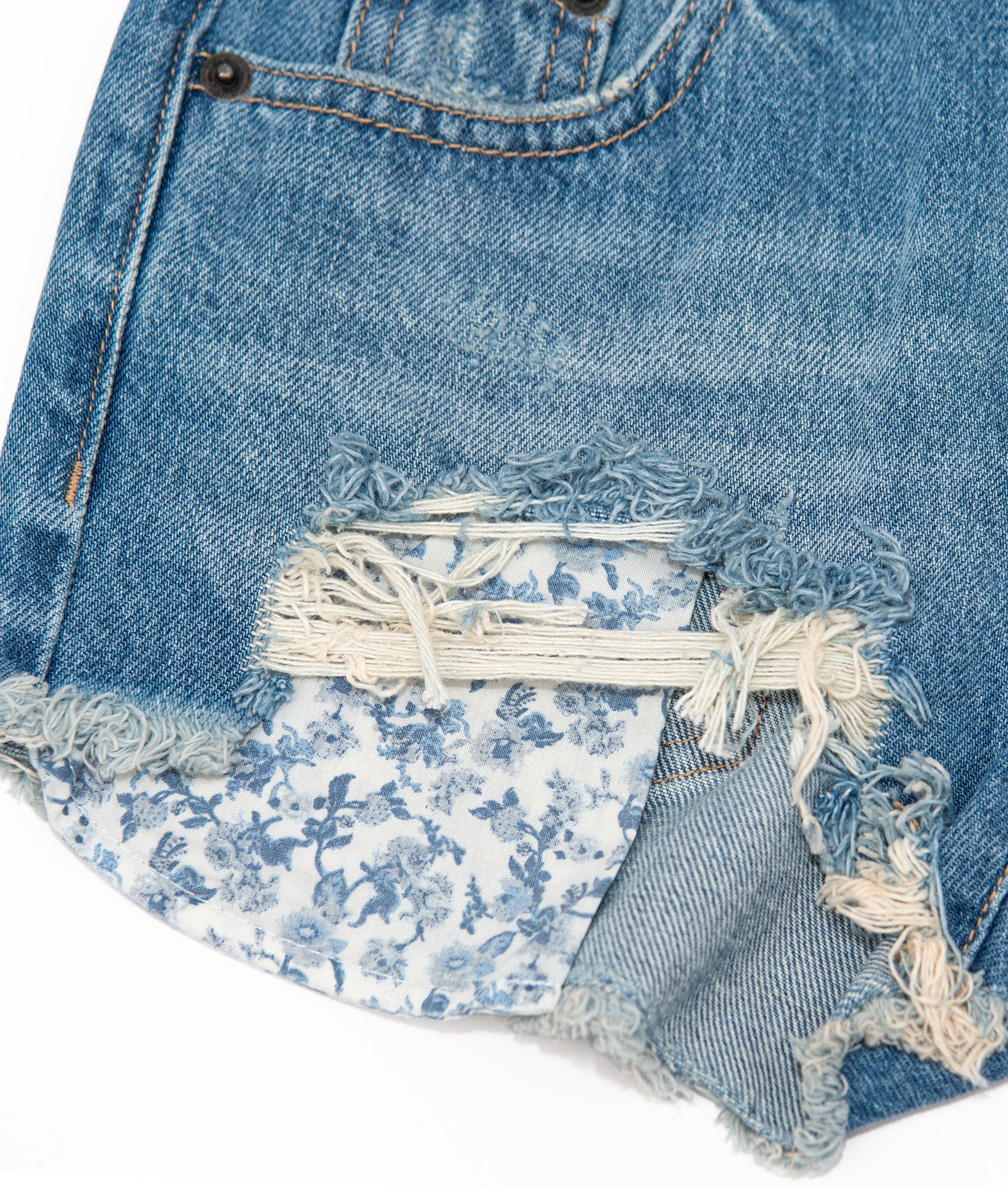 Katie J NYC Girls Malibu Dark Wash Toile Pocket Jean Shorts - Image 8