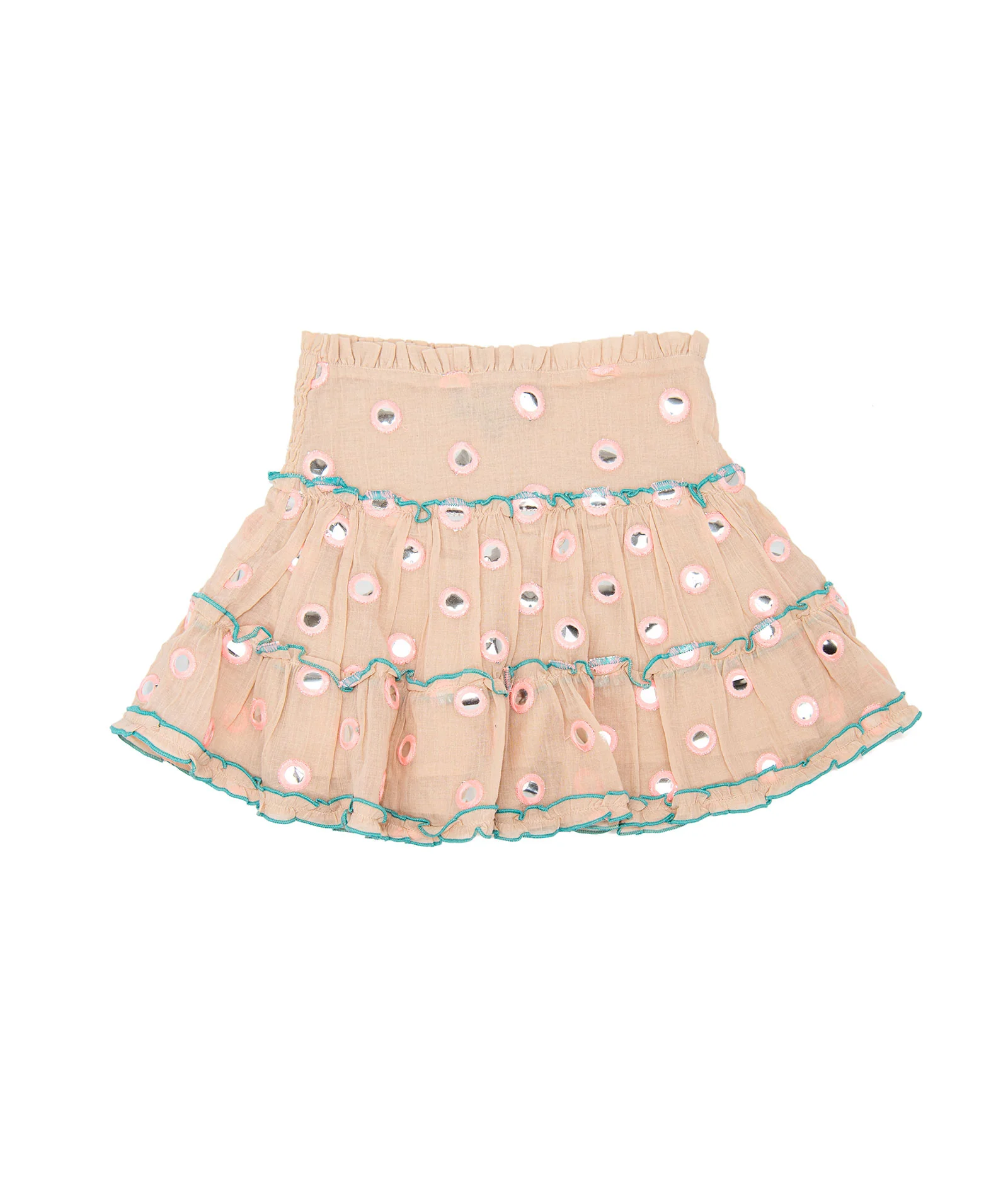 Katie J NYC Girls Meena Peach/Turquoise Skirt - Image 4