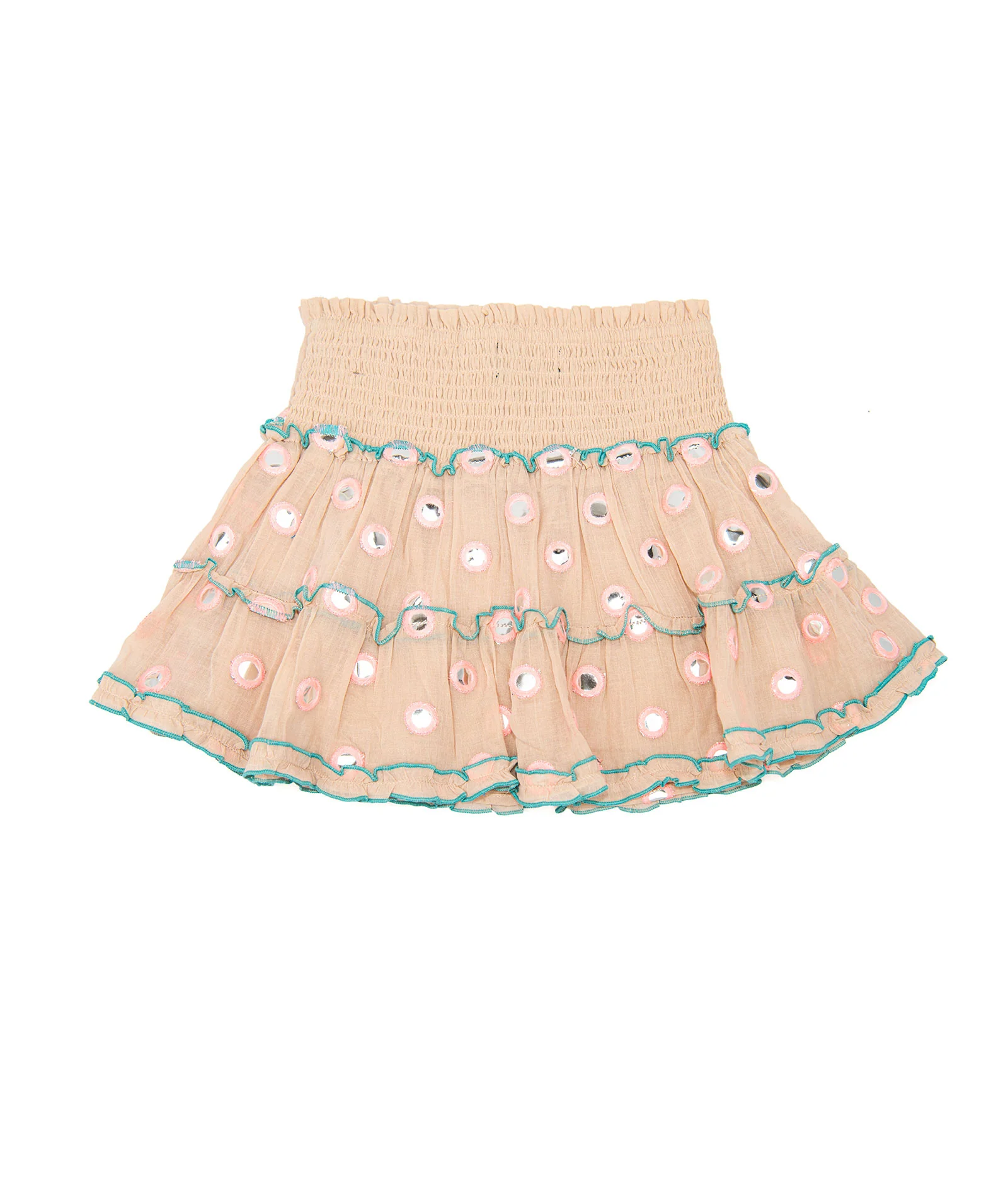 Katie J NYC Girls Meena Peach/Turquoise Skirt - Image 5