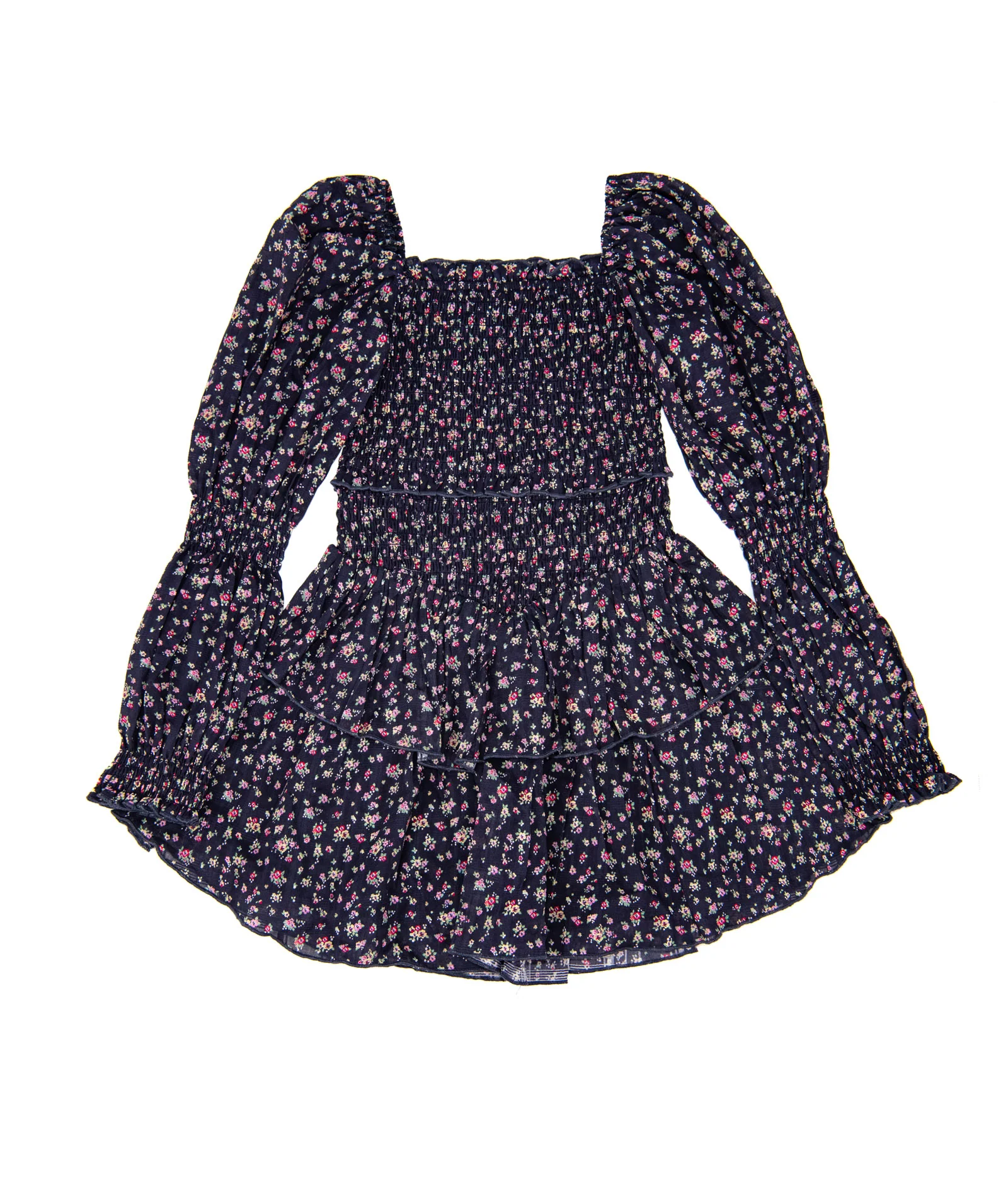 Katie J NYC Girls Midnight Ditsy Long Sleeve Lainey Dress - Image 4