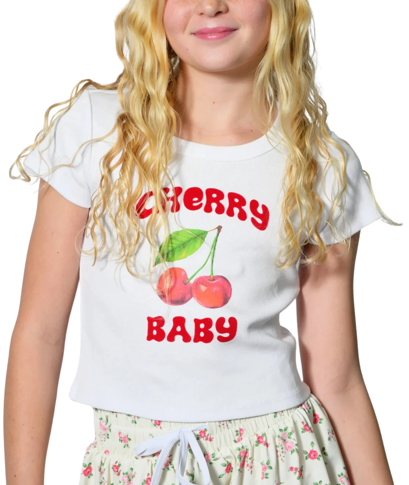 Katie J NYC Girls Cherry Baby Tee - Image 6