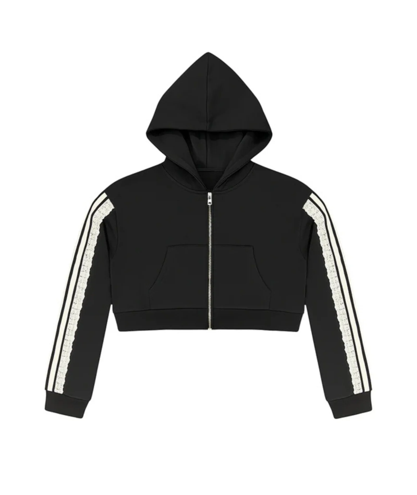 Katie J NYC Girls Tommy Crop Zip Hoodie - Image 4