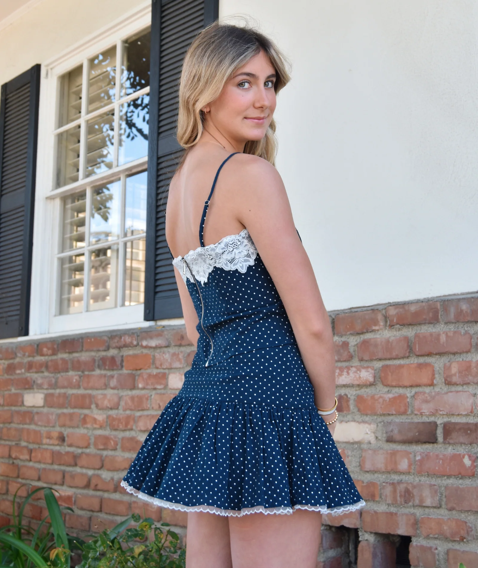 Katie J NYC Juniors Clarke Polka Dot Corset Top - Image 2