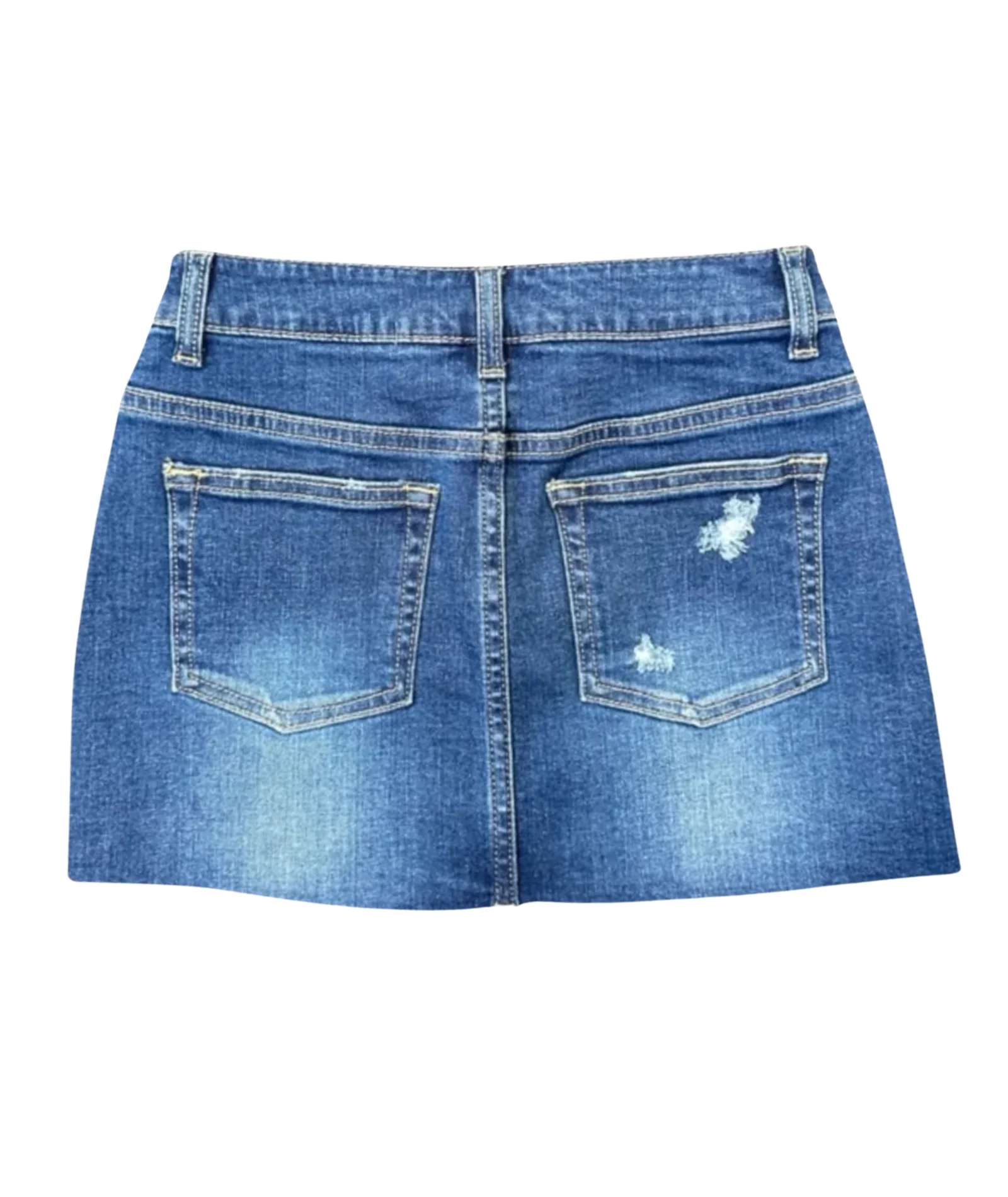 Katie J NYC Juniors Miami Mid Wash Denim Skirt - Image 4