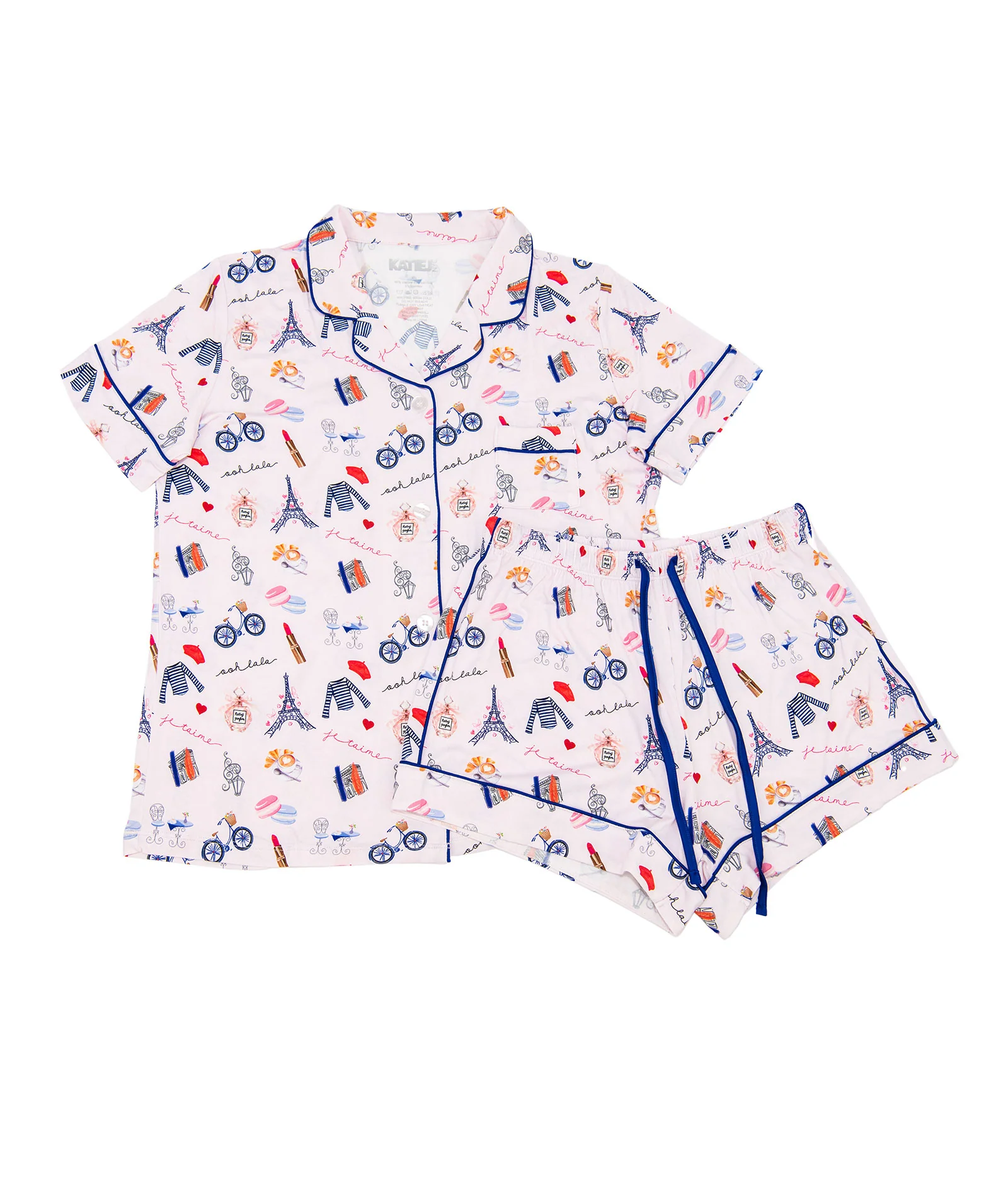 Katie J NYC Juniors Paris Lynn Shorts PJ Set - Image 2