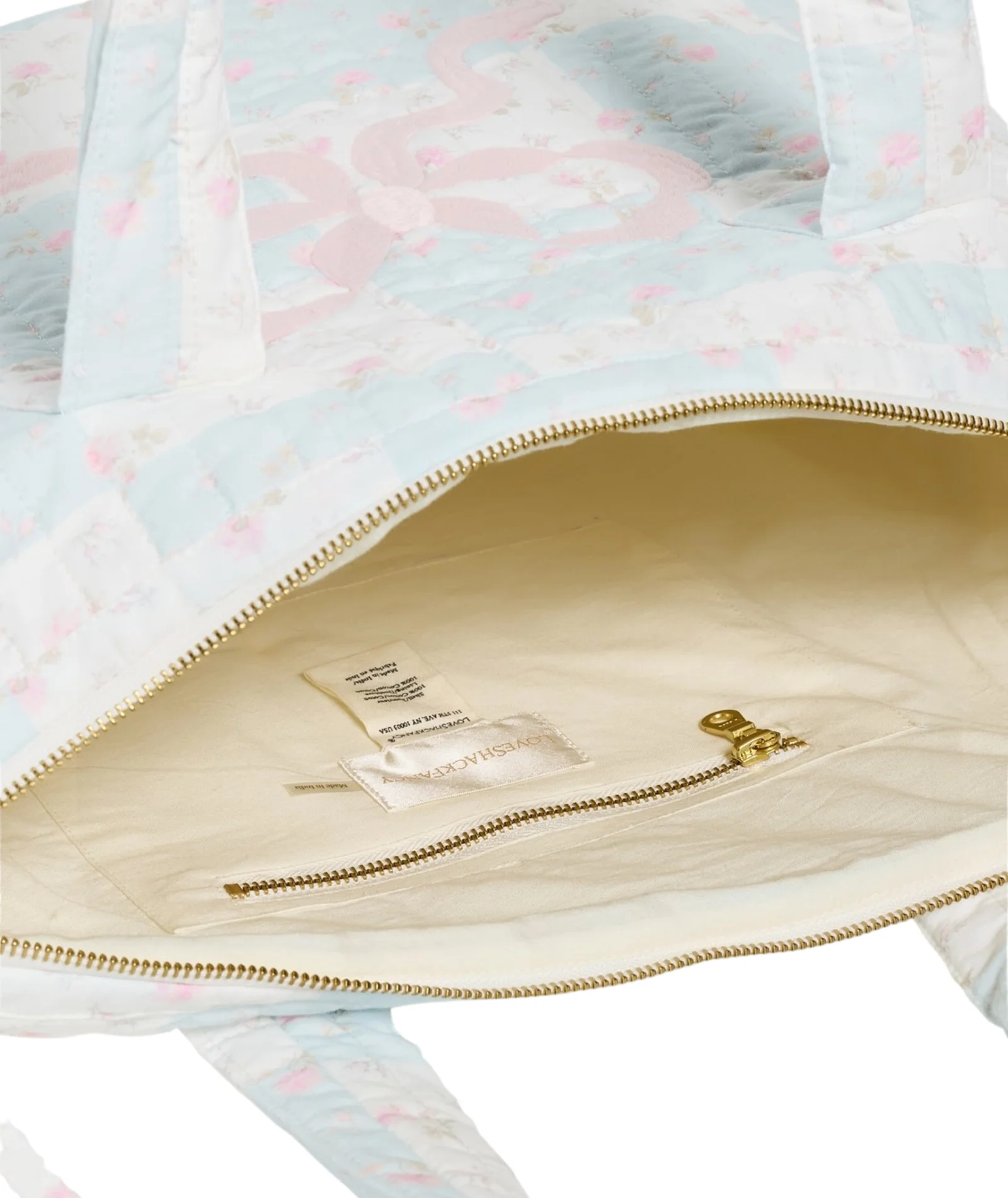 Love Shack Fancy Aja Weekender Bag Ivory Chapparal - Image 3