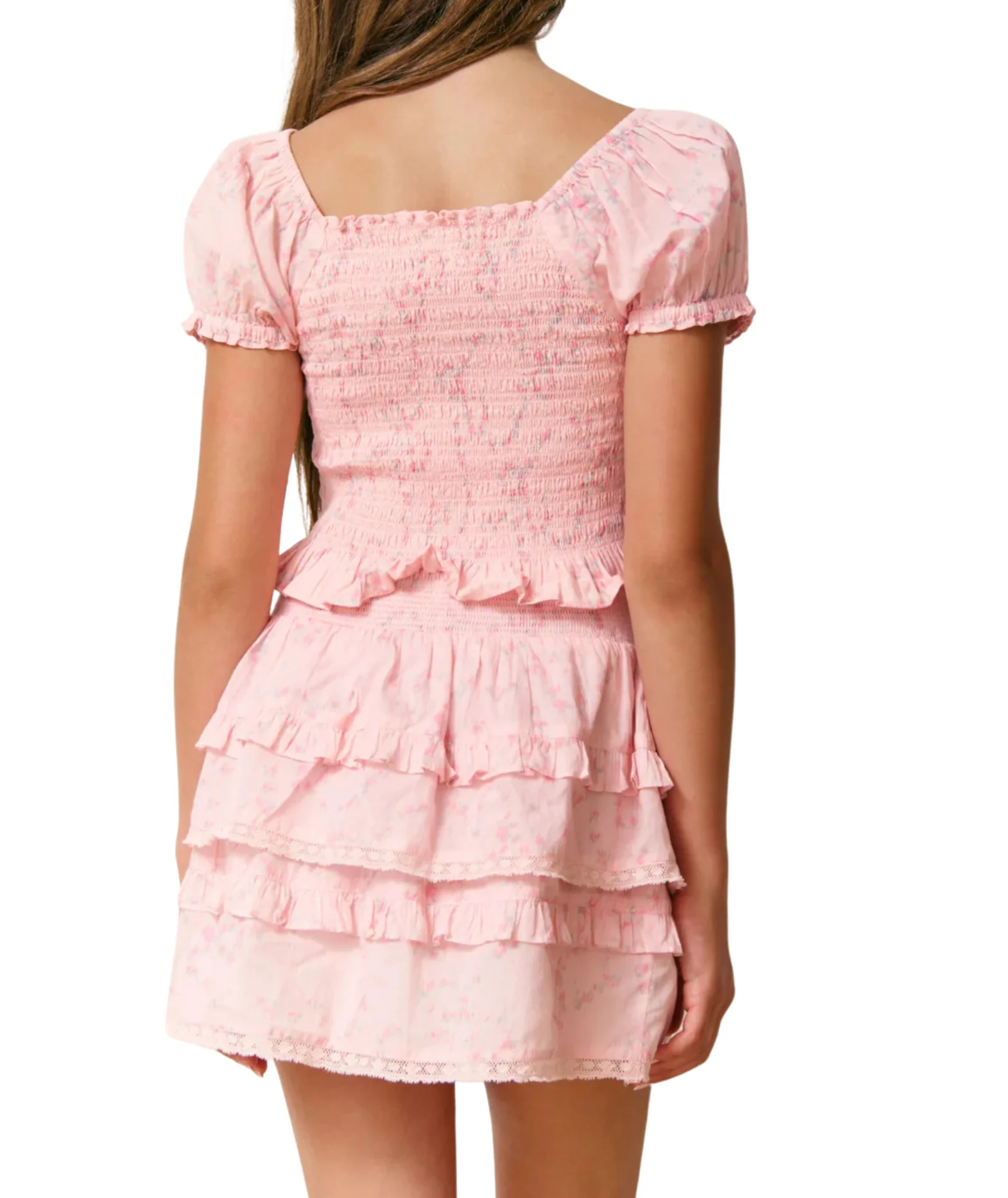 Love Shack Fancy Girls Billie Skirt Apple Blossom - Image 3
