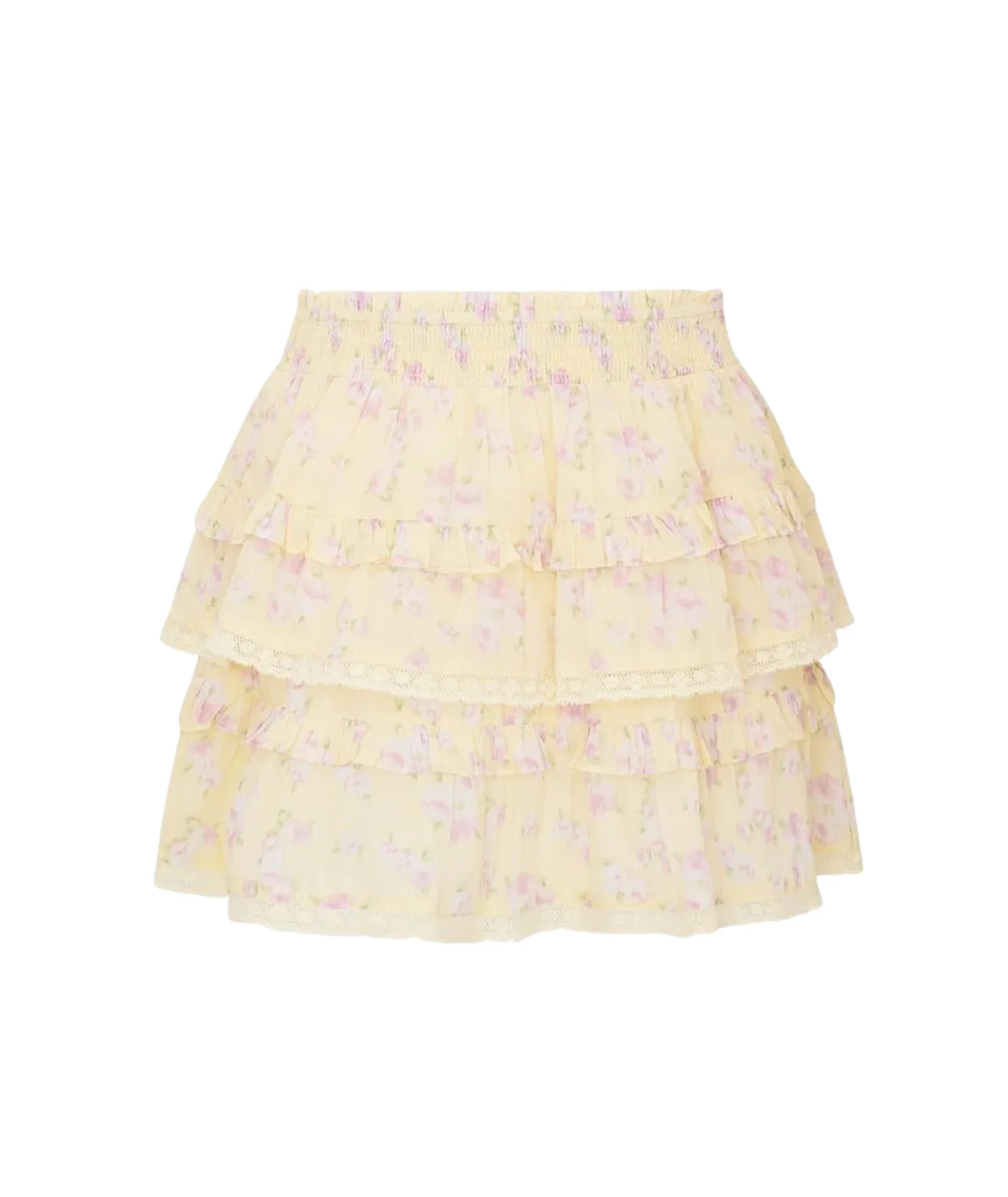 Love Shack Fancy Girls Billie Skirt Lemon Spritz - Image 5