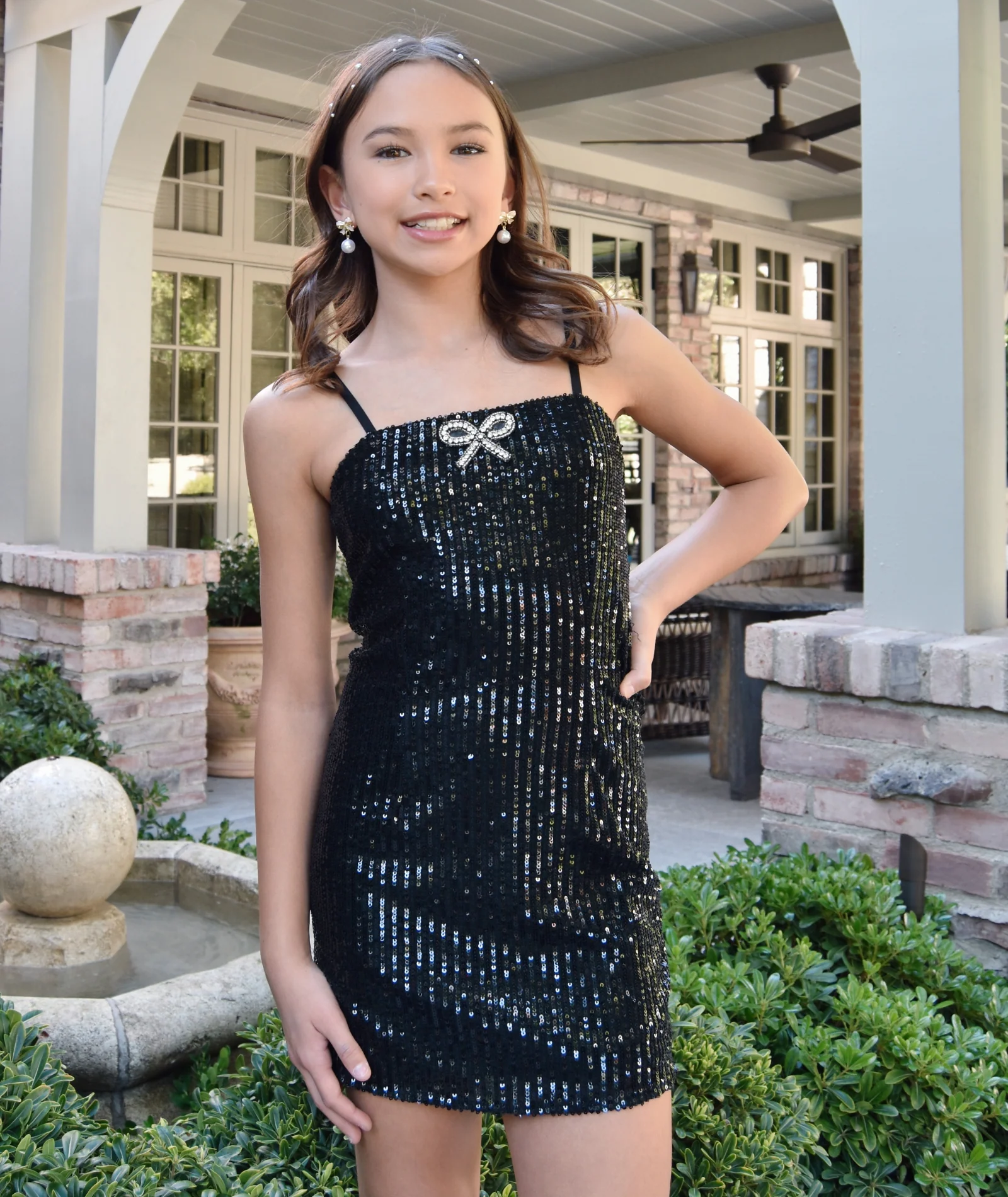 Love Shack Fancy Girls Camira Dress Black - Image 2