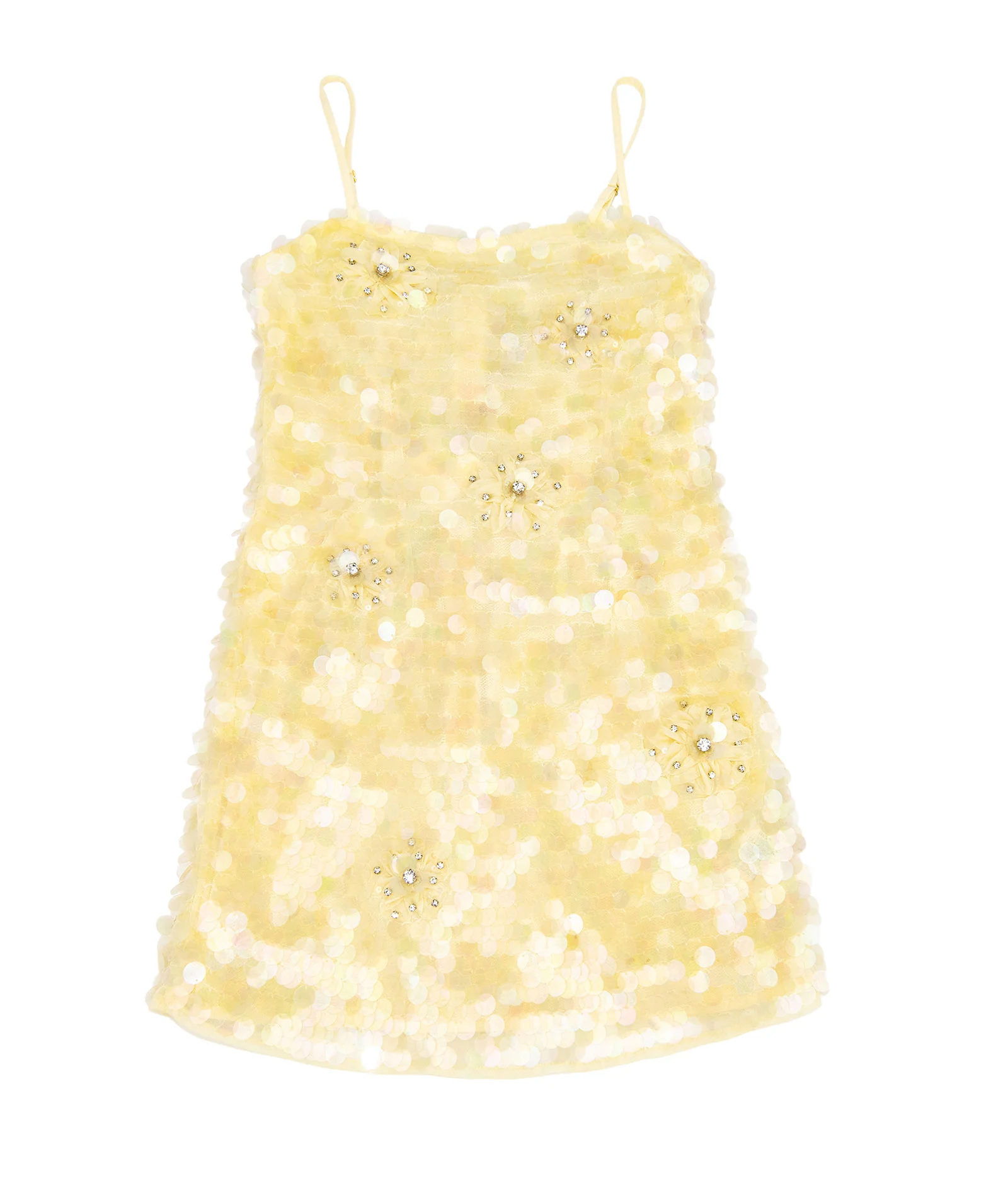 Love Shack Fancy Girls Camira Dress Palest Lemon - Image 4