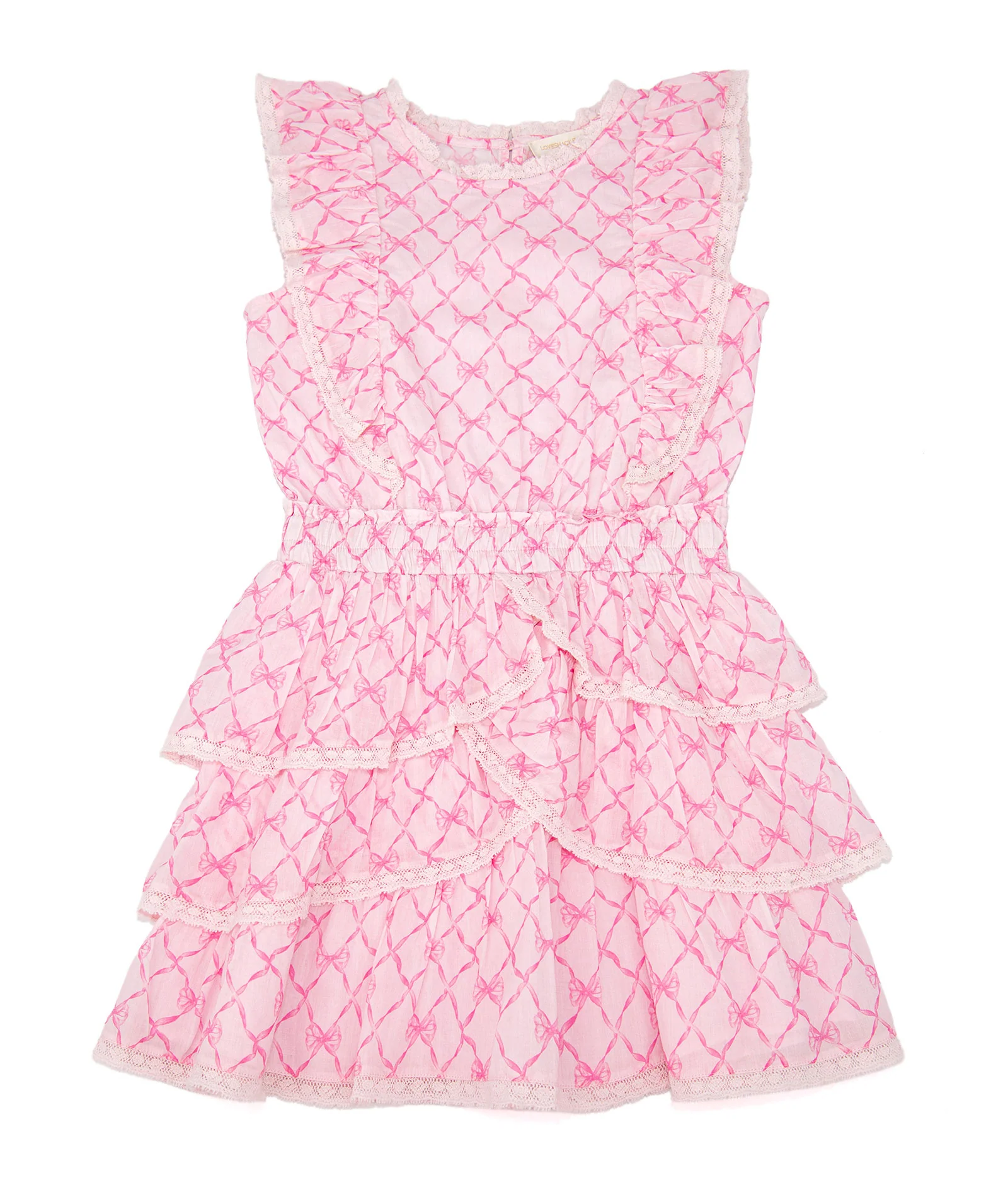 Love Shack Fancy Girls Decker Dress Pink Peppermint - Image 4