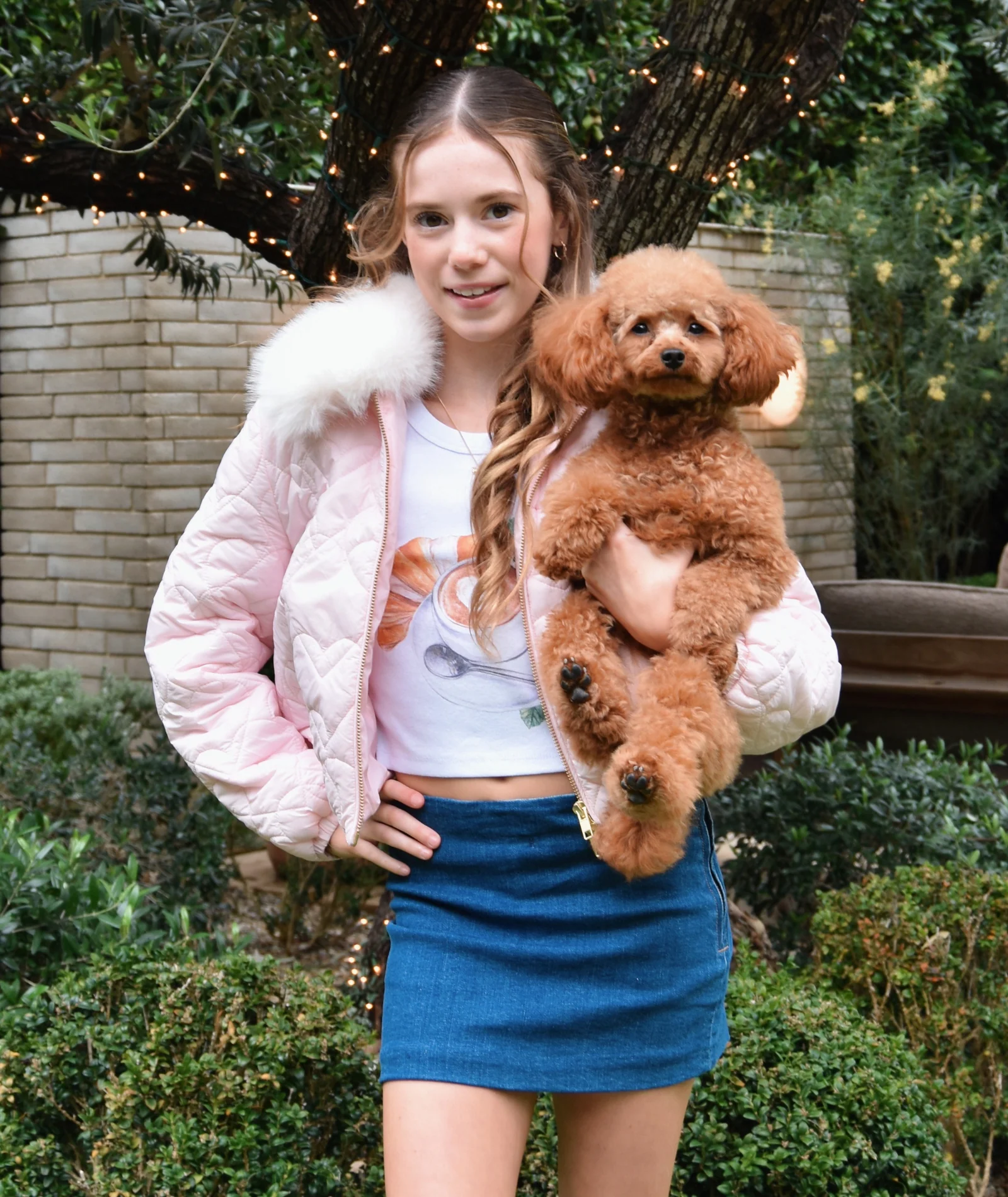 Love Shack Fancy Girls Mini Sandria Jacket Pale Pink - Image 4