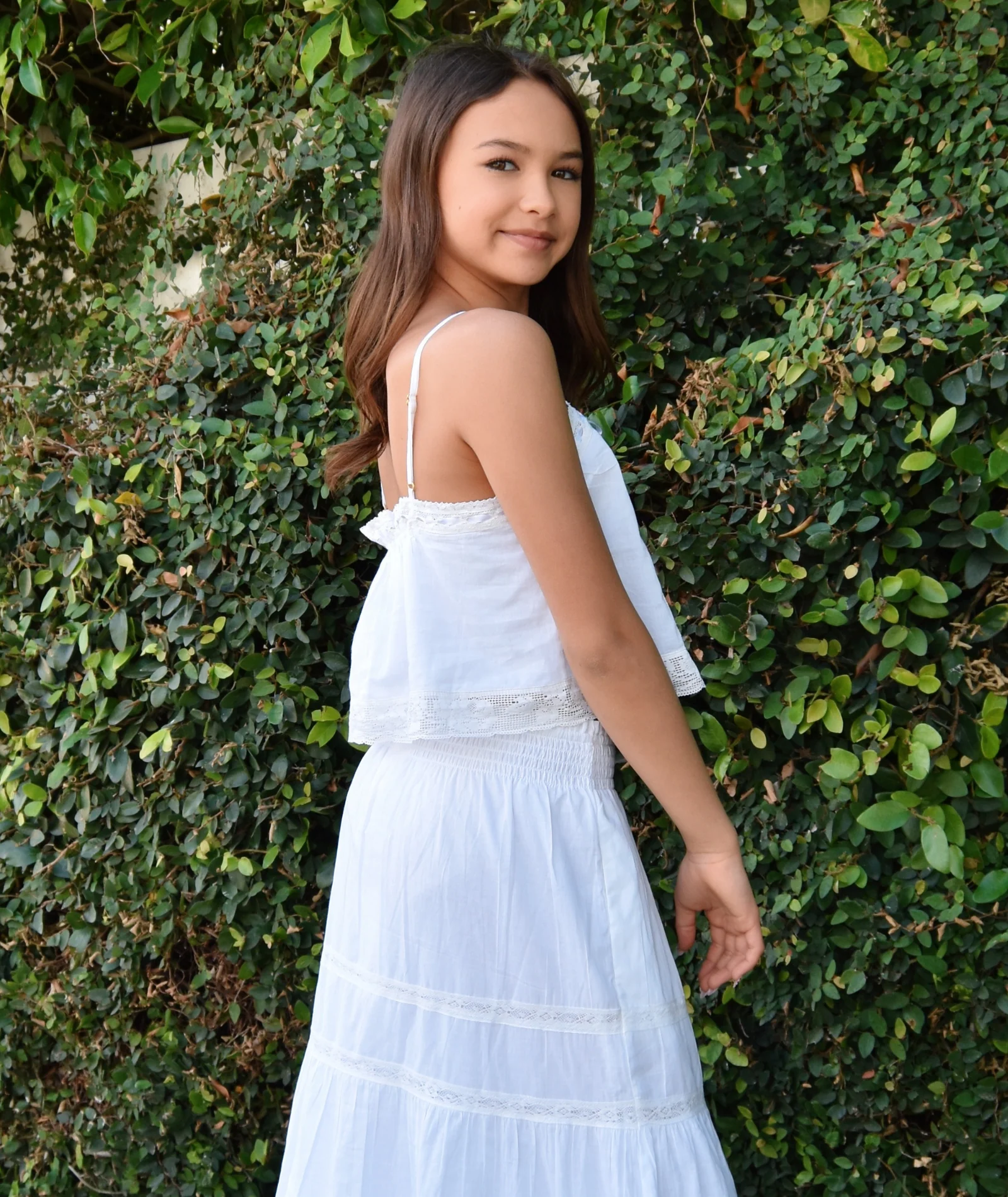Love Shack Fancy Girls Quince Top White - Image 3