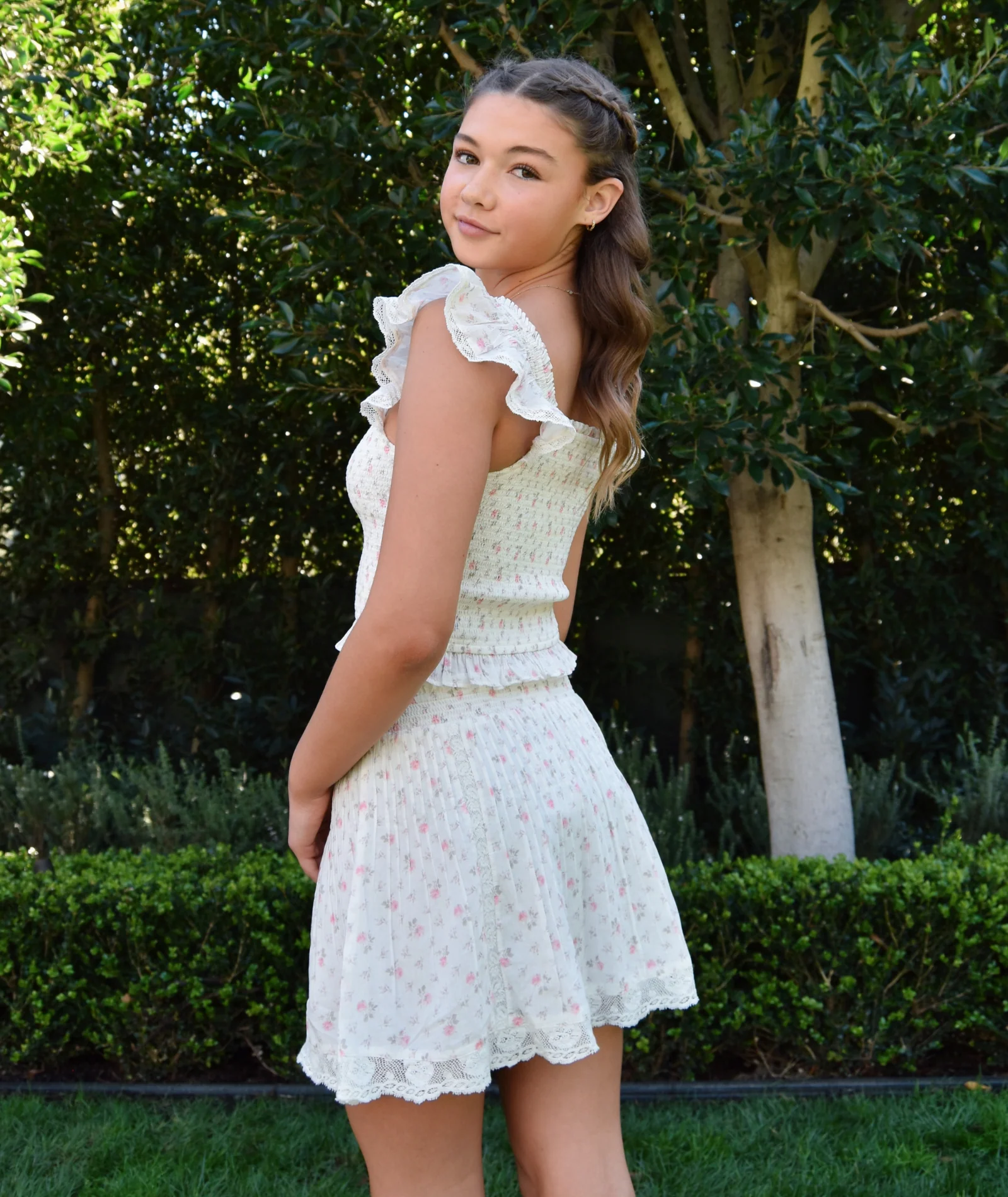 Love Shack Fancy Girls Solena Skirt Sunwashed Ivory - Image 3